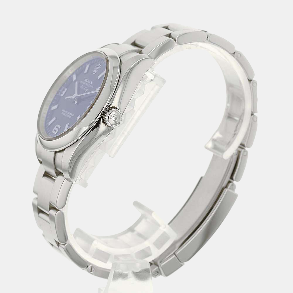 

Rolex Blue Stainless Steel Air King 114200 Men's Wristwatch 34 mm