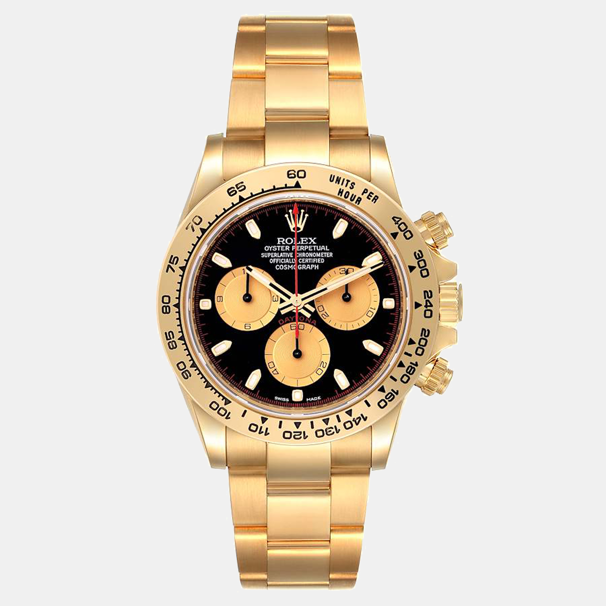 Rolex Black 18K Yellow Gold Cosmograph Daytona 116508 Automatic Men's Wristwatch 40 mm
