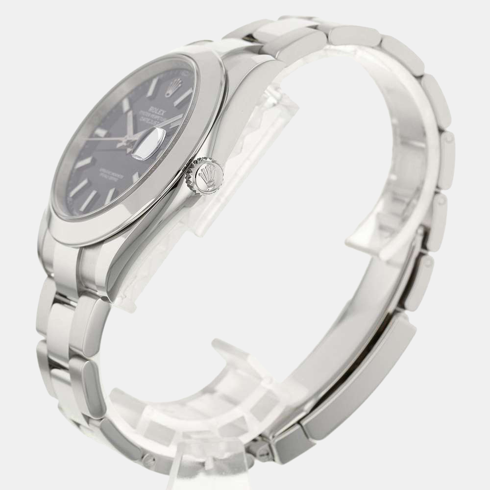 

Rolex Blue Stainless Steel Datejust 126300 Men's Wristwatch 41 mm