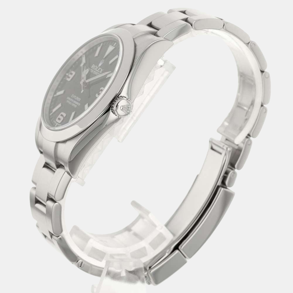 

Rolex Black Stainless Steel Explorer 214270 Men's Wristwatch 39 mm