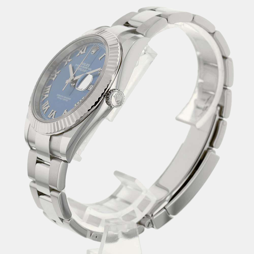 

Rolex Blue Stainless Steel Datejust 126334 Men's Wristwatch 41 mm