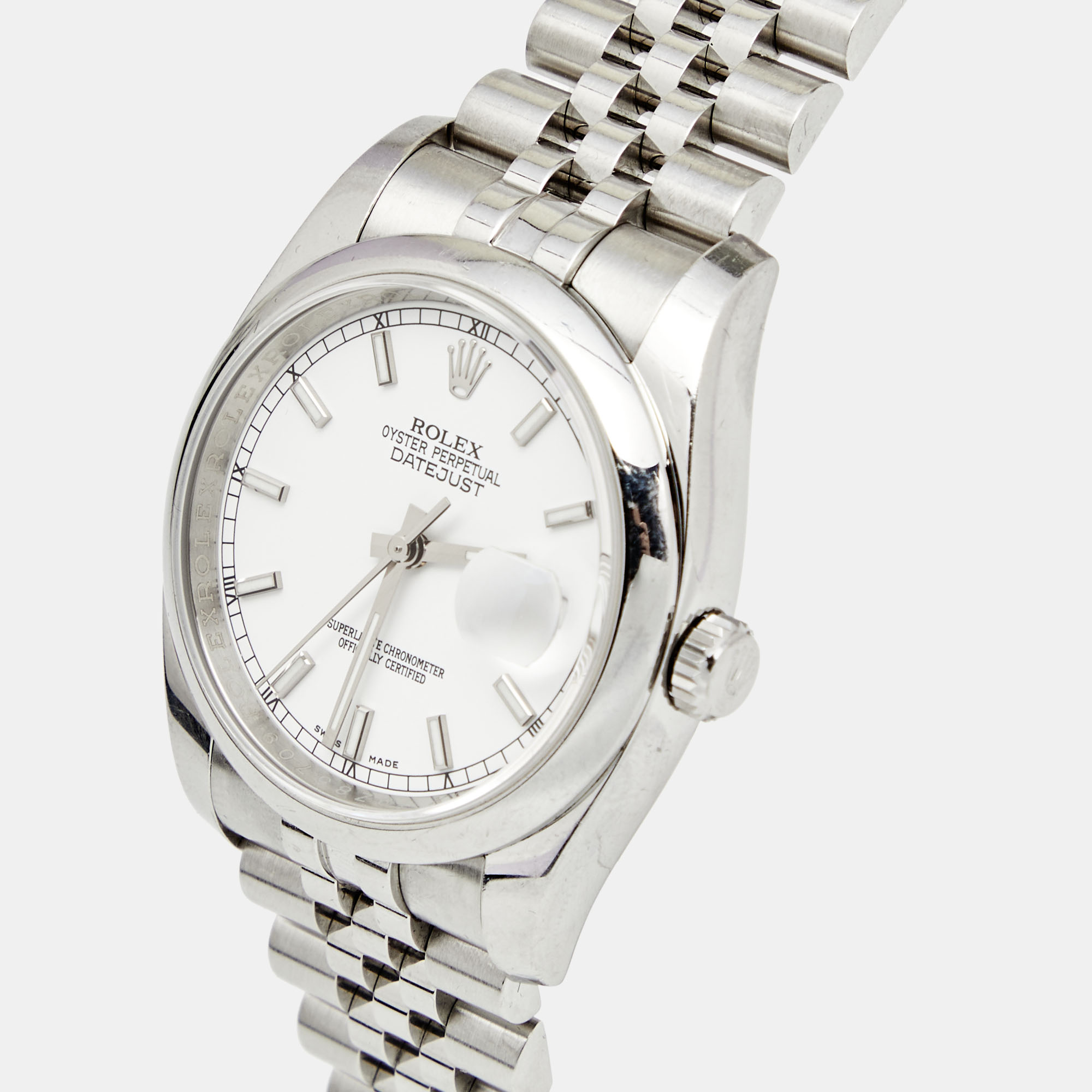 

Rolex White Stainless Steel Datejust