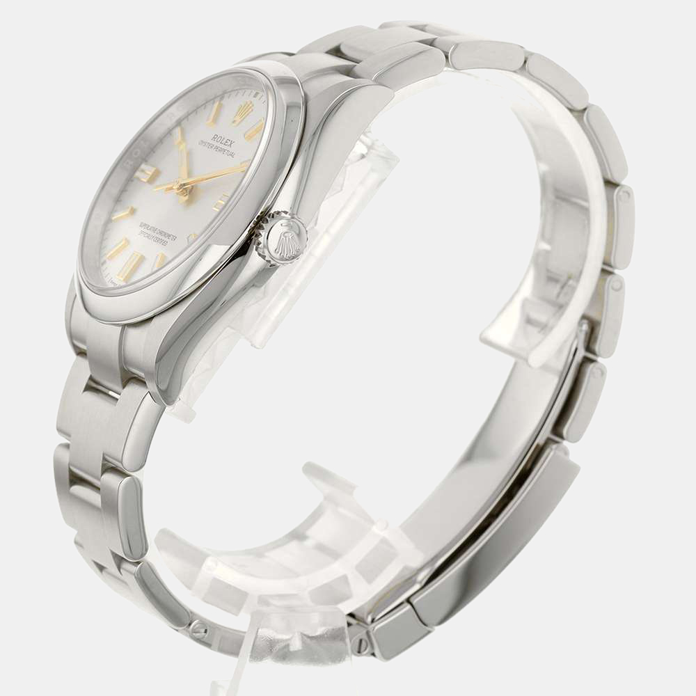 

Rolex Silver Stainless Steel Oyster Perpetual 126000 Automatic Men's Wristwatch 36 mm