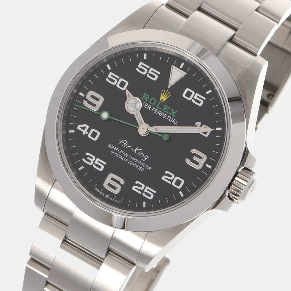 

Rolex Black Stainless Steel Air-King 126900 Automatic Men's Wristwatch 40 mm
