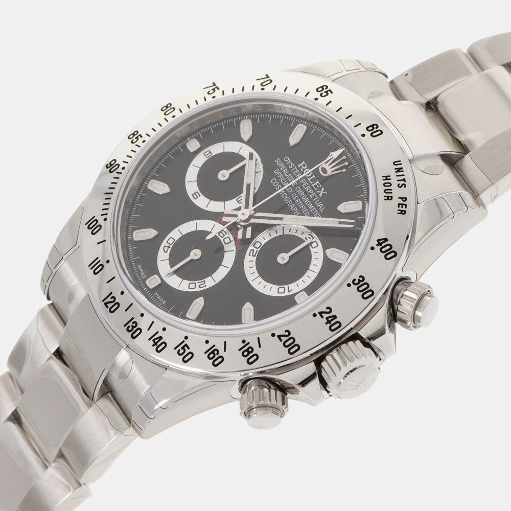 

Rolex Black Stainless Steel Cosmograph Daytona 116520 Automatic Men's Wristwatch 40 mm