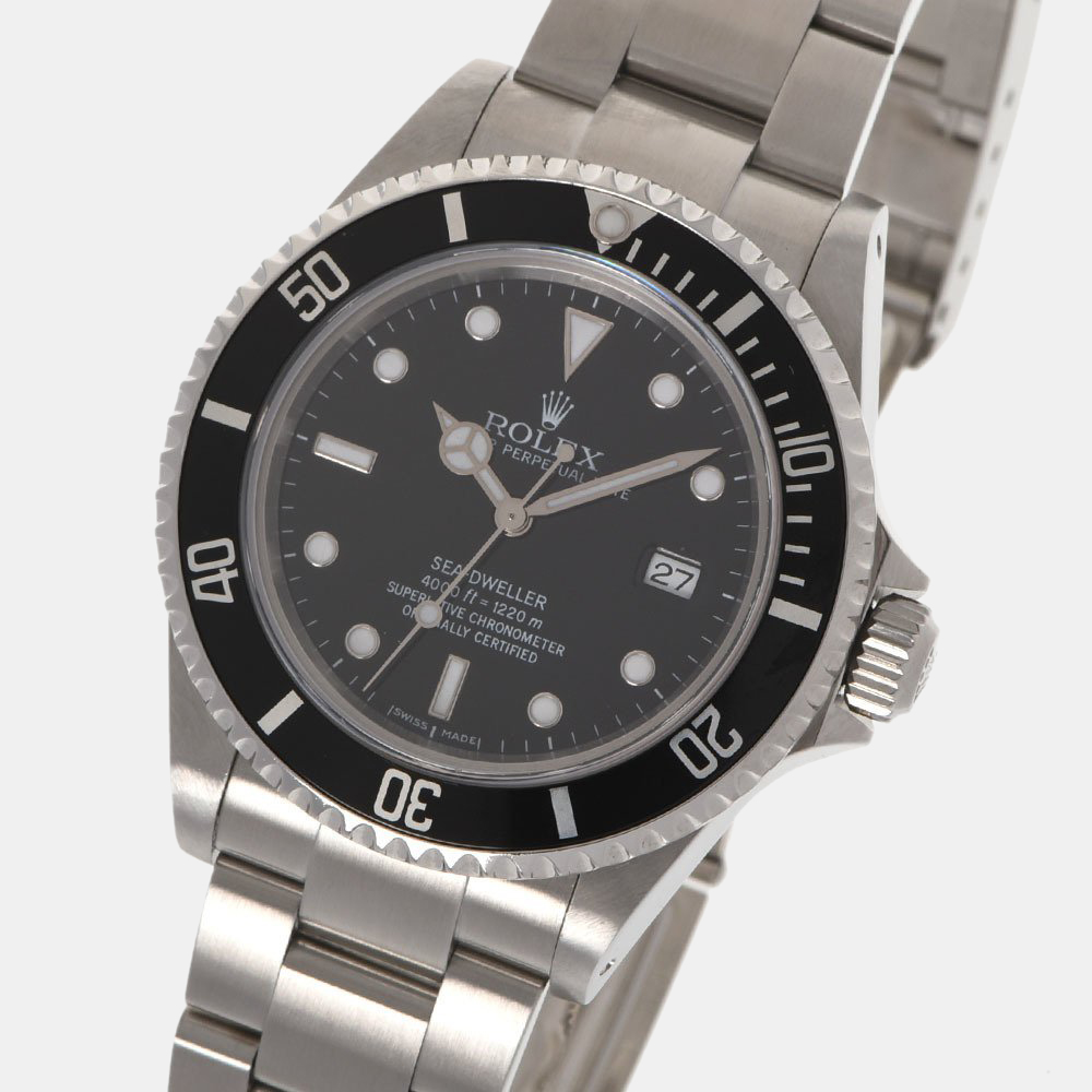 

Rolex Black Stainless Steel Sea-Dweller 16600 Automatic Men's Wristwatch 40 mm