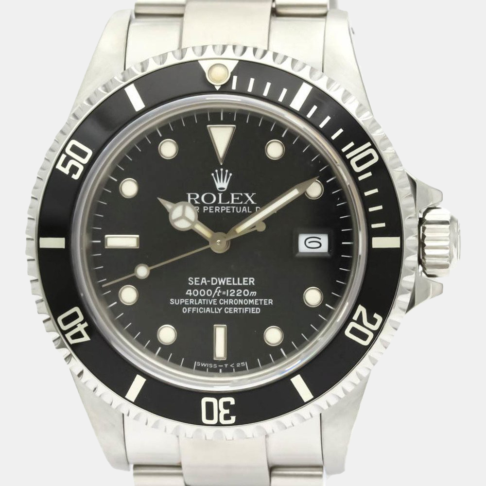 

Rolex Black Stainless Steel Sea-Dweller 16660 Automatic Men's Wristwatch 40 mm