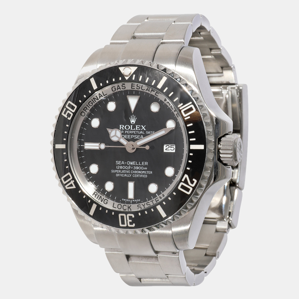 مملوكة مسبقًا ساعة يد رجالية رولكس سي دويللر ديب سي 116660 أوتوماتيك ستانلس ستيل سوداء 44مم