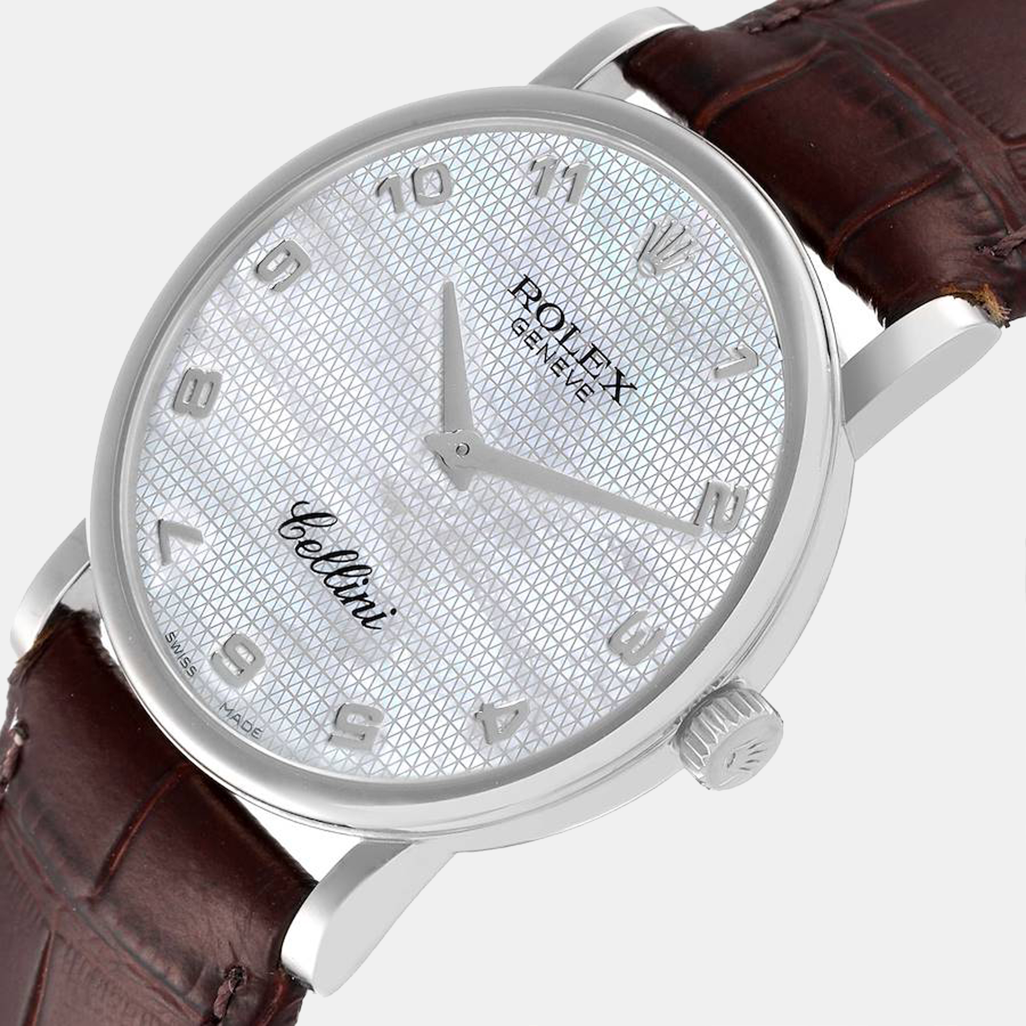 

Rolex MOP 18K White Gold Cellini Classic 5115 Men's Wristwatch 32 mm