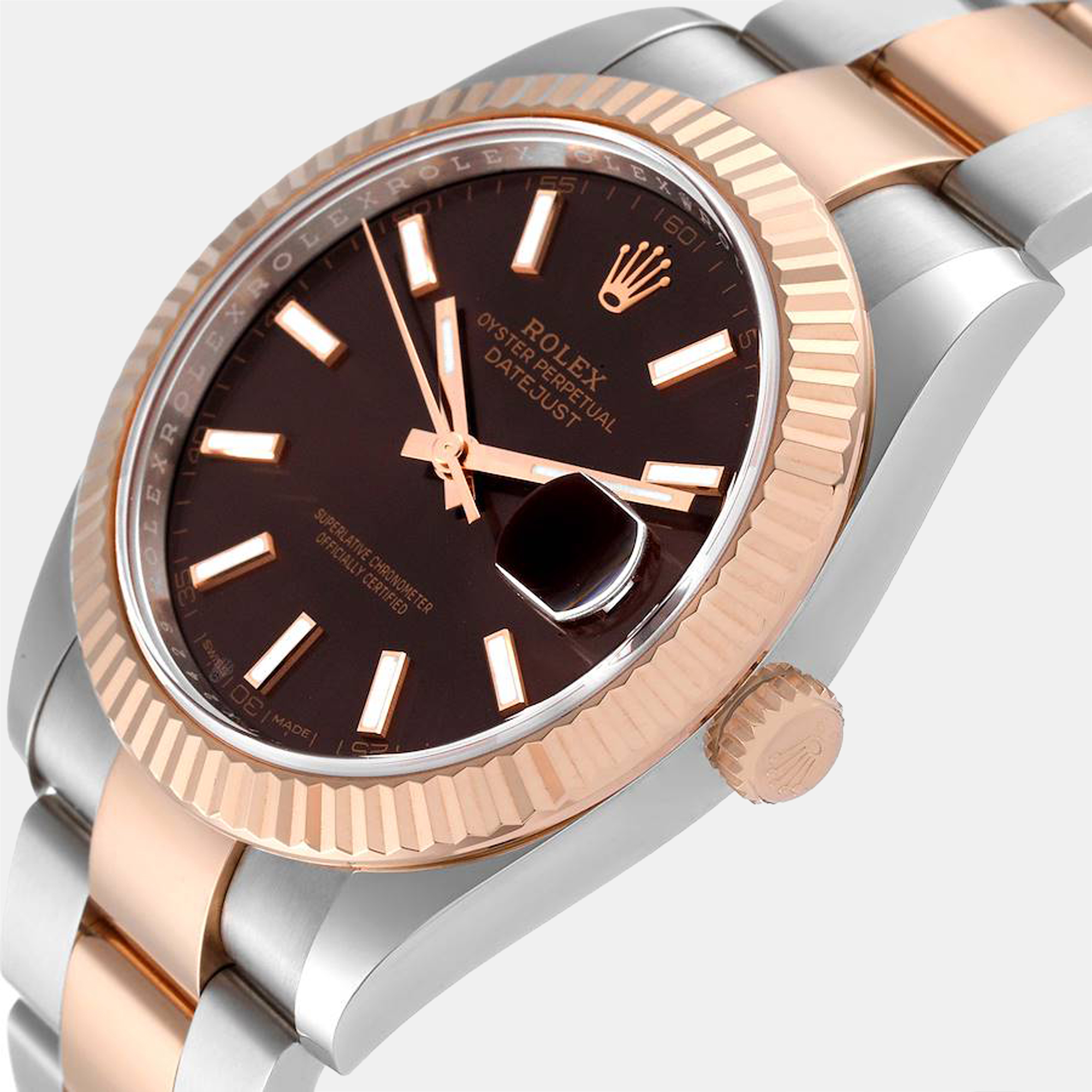 

Rolex Brown 18K Rose Gold And Stainless Steel Datejust 126331 Automatic Men's Wristwatch 41 mm