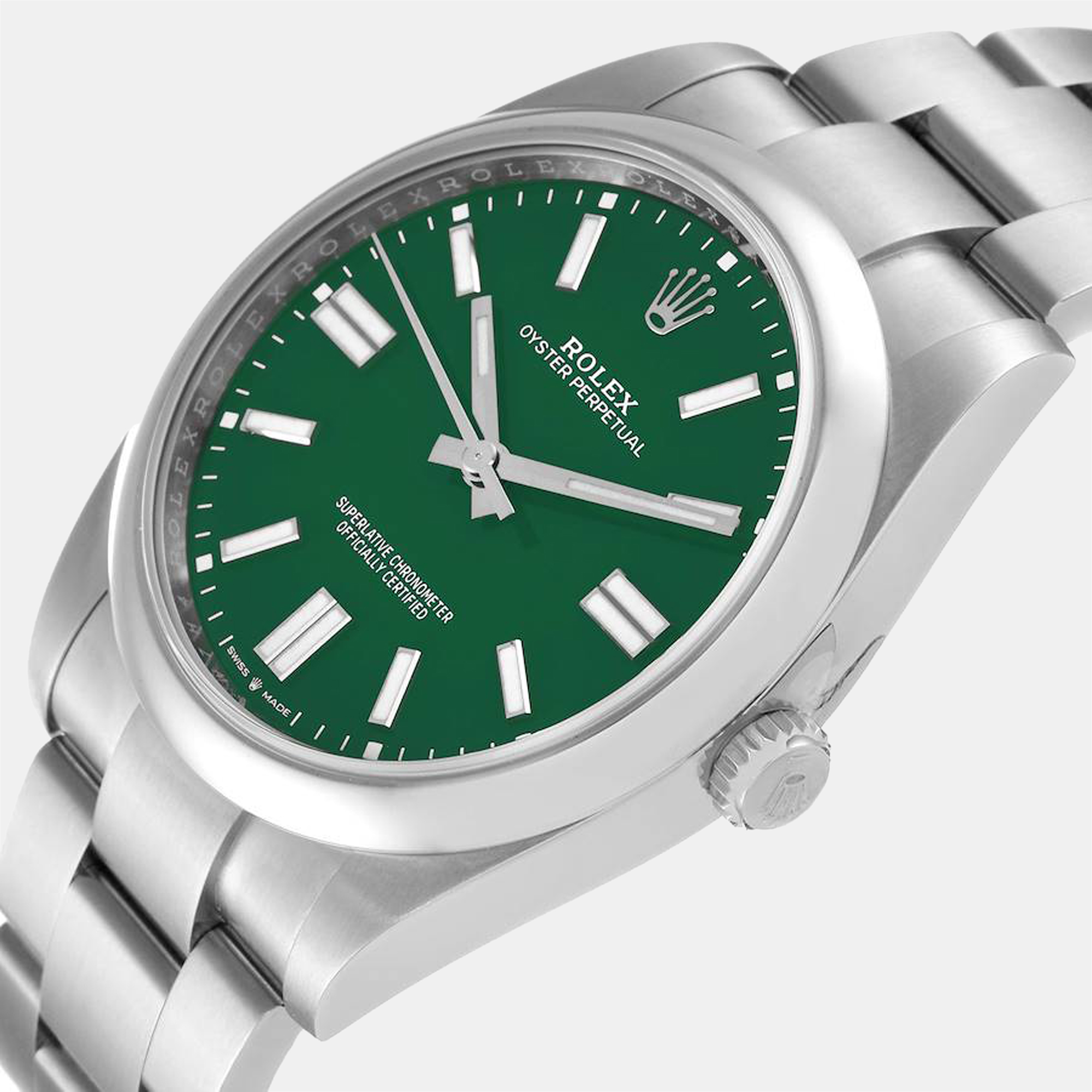 

Rolex Green Stainless Steel Oyster Perpetual 124300 Automatic Men's Wristwatch 41 mm