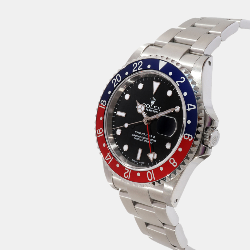

Rolex Black Stainless Steel GMT-Master II 16710 Automatic Men's Wristwatch 40 mm