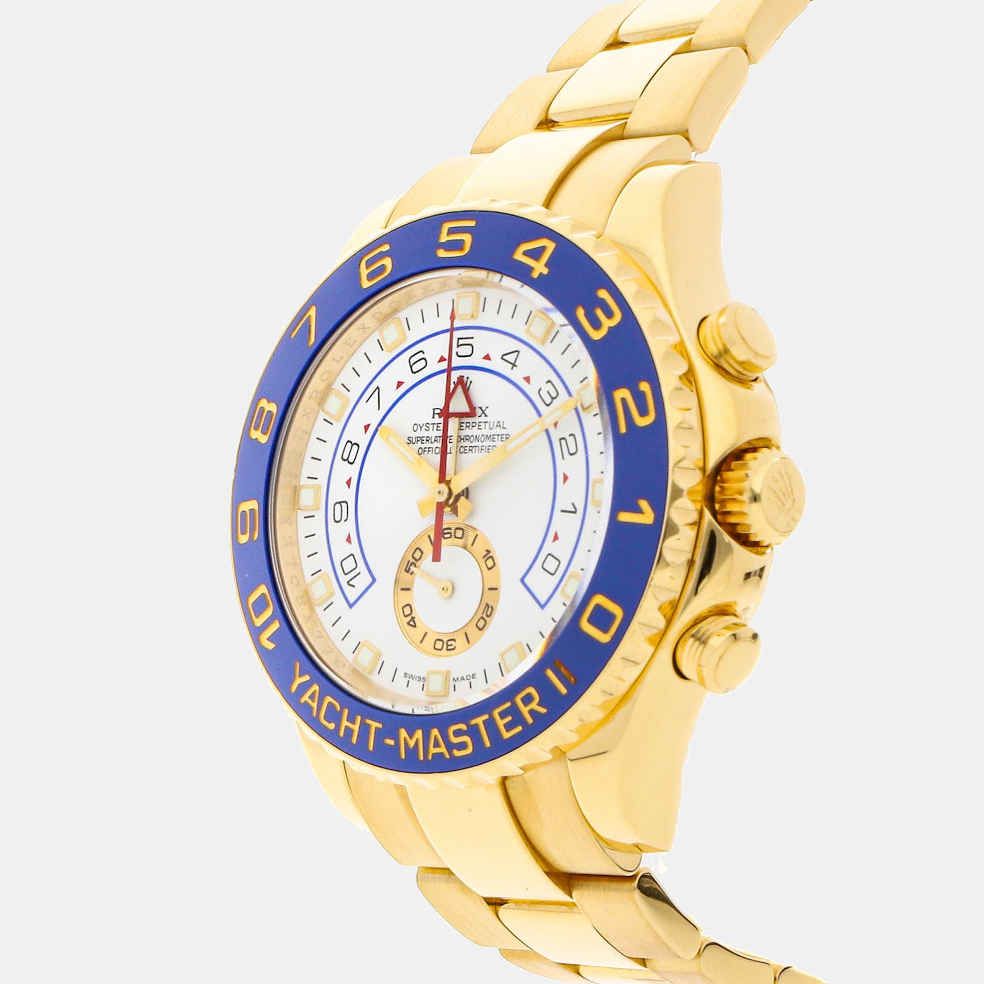 

Rolex White 18K Yellow Gold Yacht-Master II 116688 Men's Wristwatch 44 mm