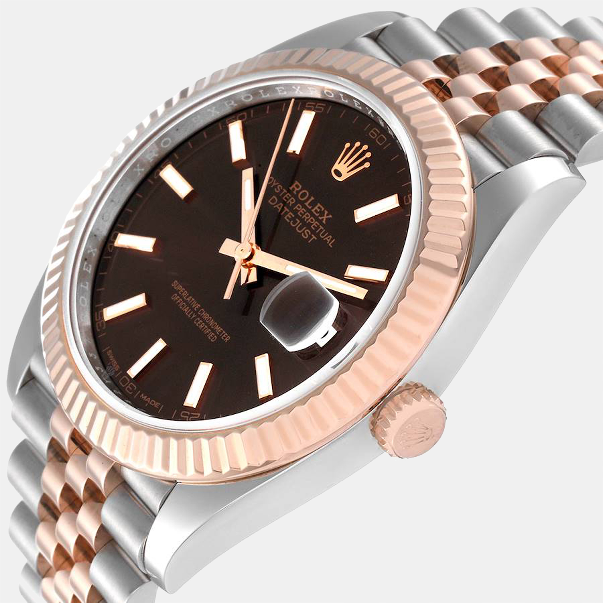 

Rolex Brown 18K Rose Gold And Stainless Steel Datejust 126331 Automatic Men's Wristwatch 41 mm