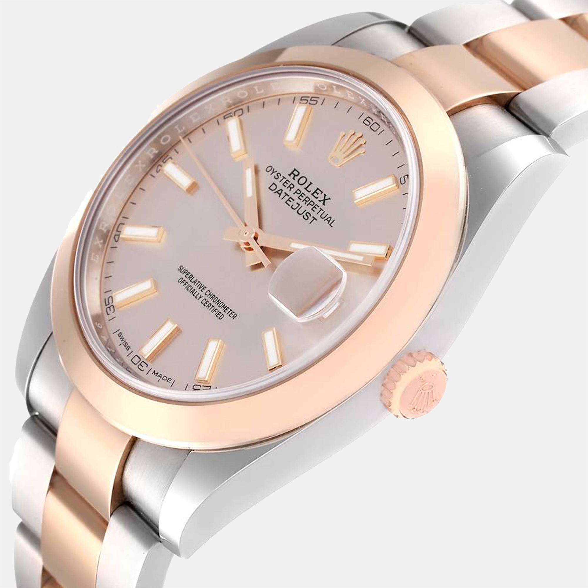 

Rolex Rose 18K Rose Gold And Stainless Steel Datejust 126301 Automatic Men's Wristwatch 41 mm, Pink