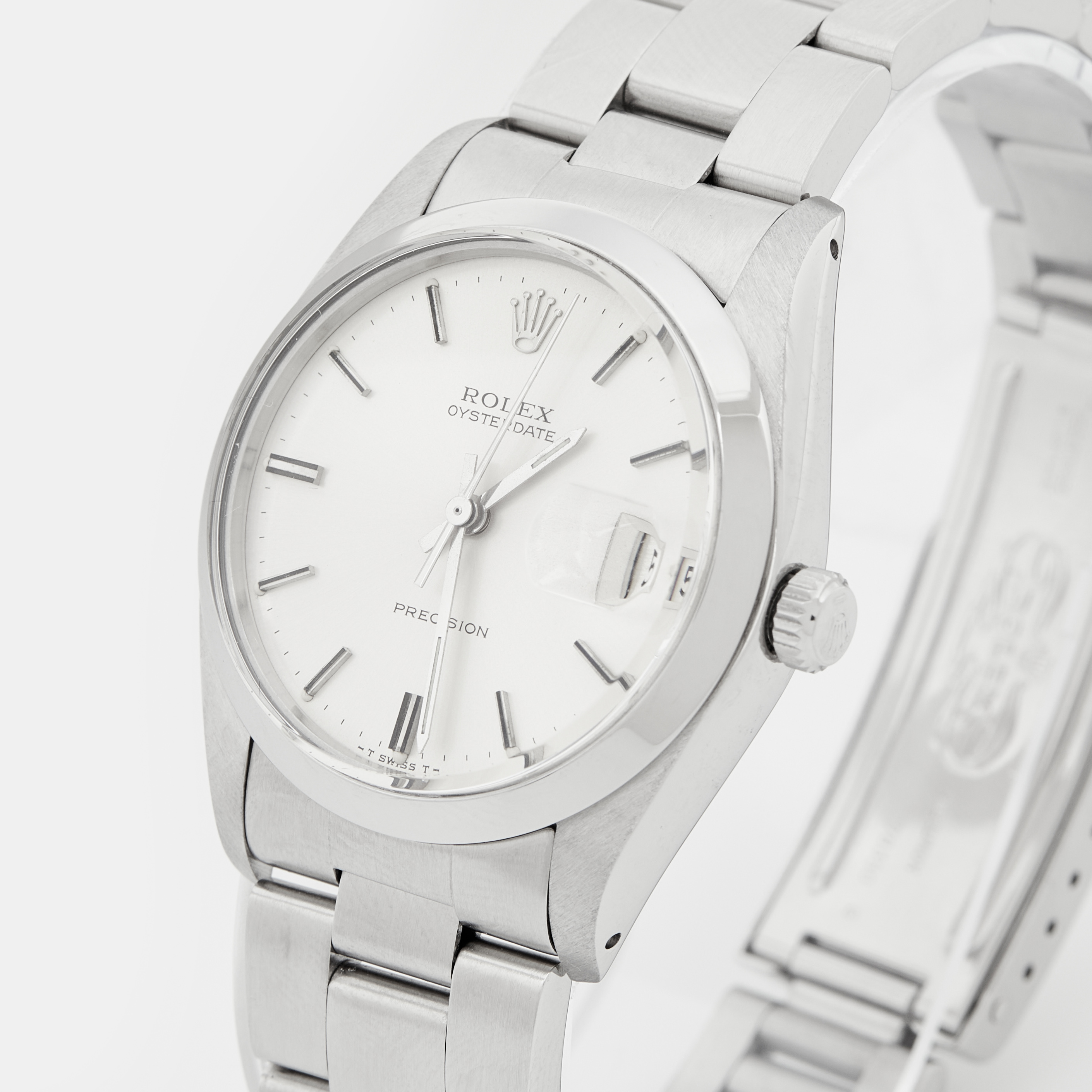 

Rolex Silver Stainless Steel Oyster Date Precision