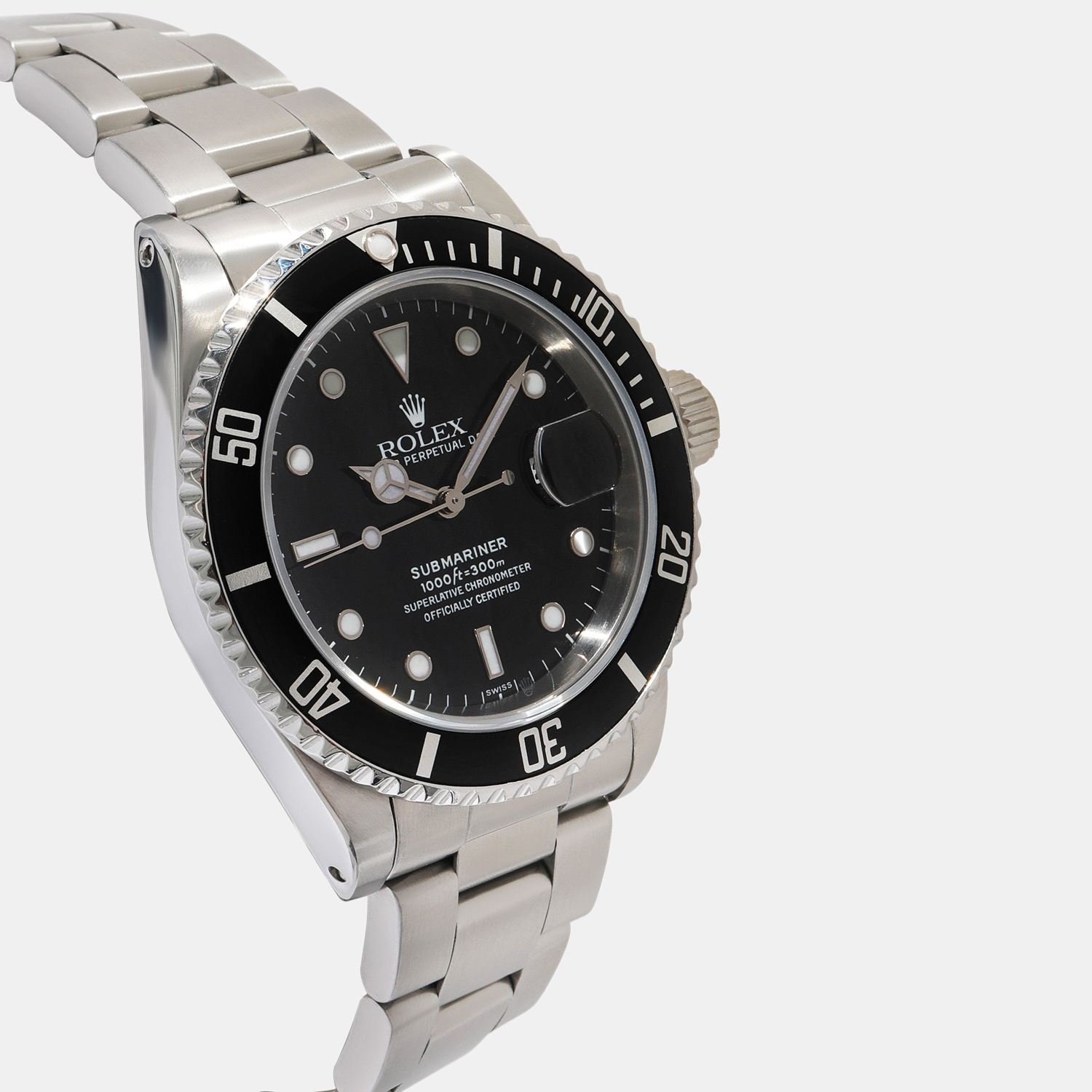 

Rolex Black Stainless Steel Submariner 16610 Automatic Men's Wristwatch 40 mm