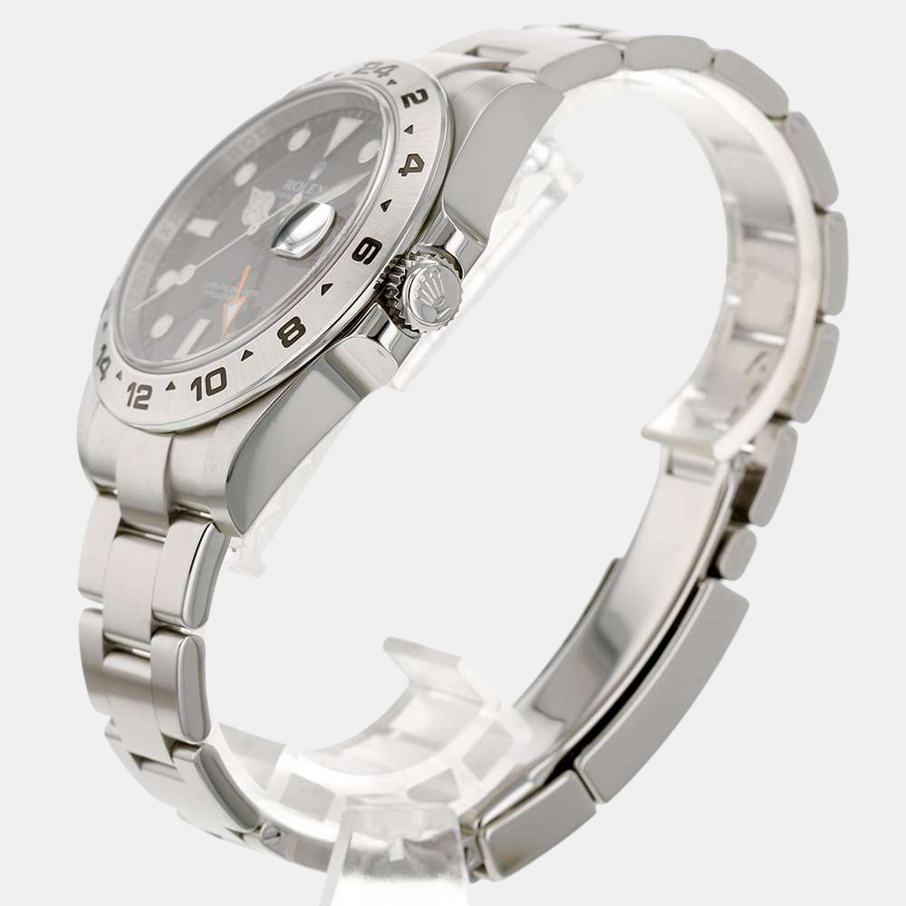 

Rolex Black Stainless Steel Explorer II 216570 Automatic Men's Wristwatch 42 mm