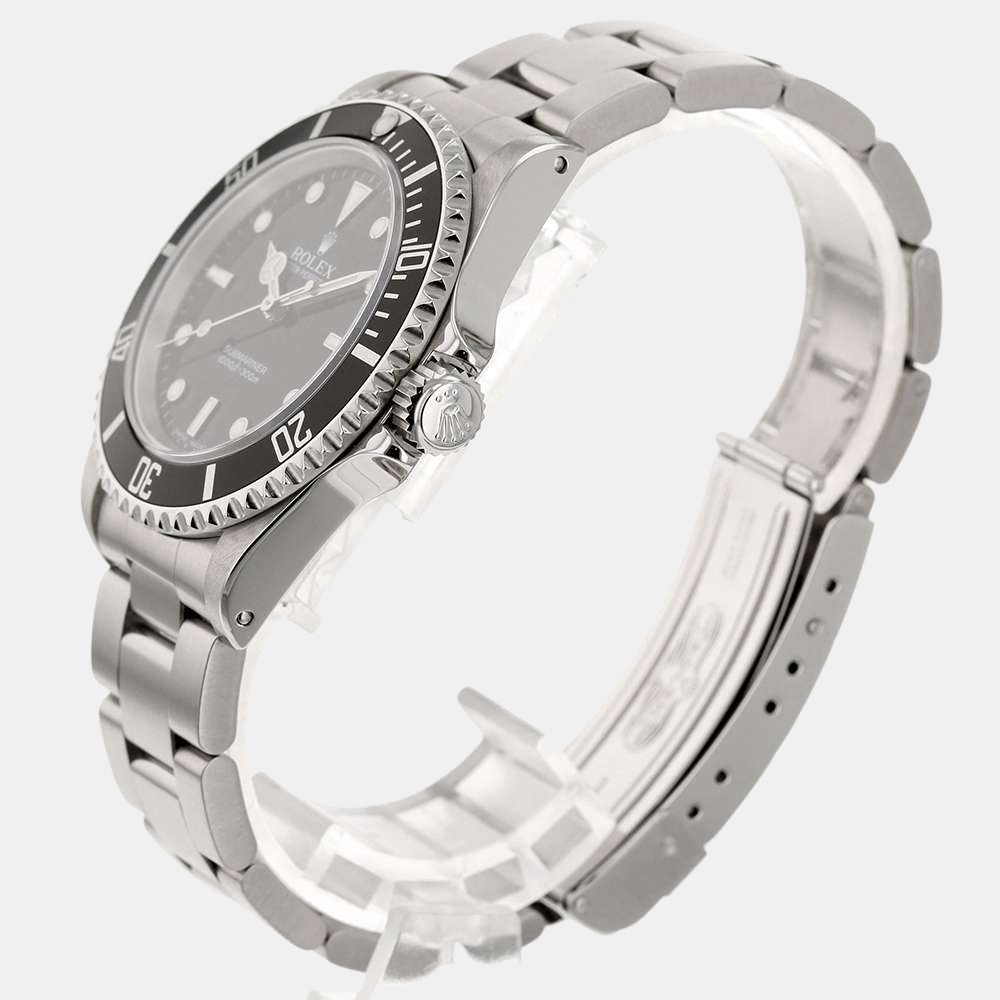 

Rolex Black Stainless Steel Submariner 14060M Automatic Men's Wristwatch 40 mm