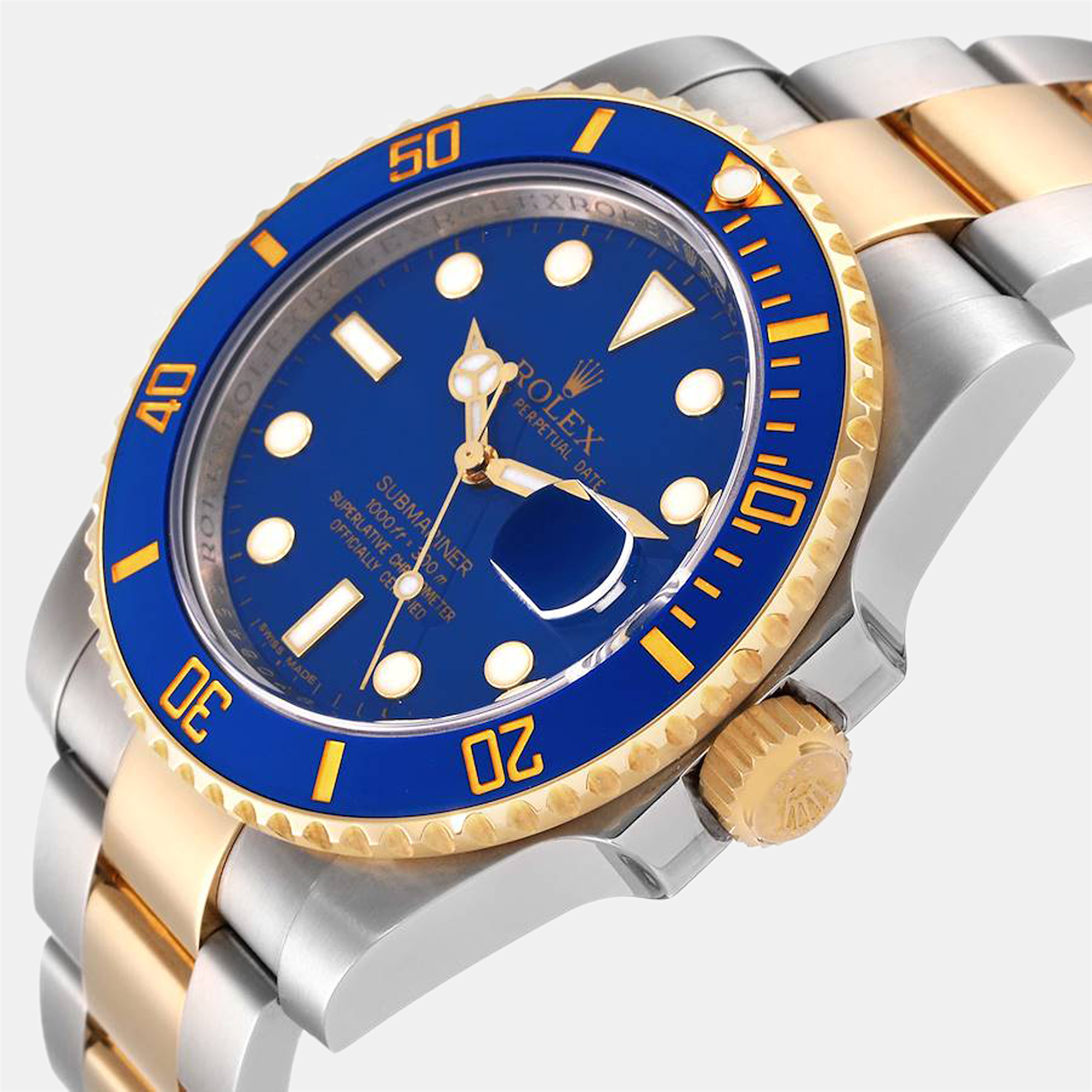 

Rolex Blue 18K Yellow Gold And Stainless Steel Submariner 116613 Automatic Men's Wristwatch 40 mm