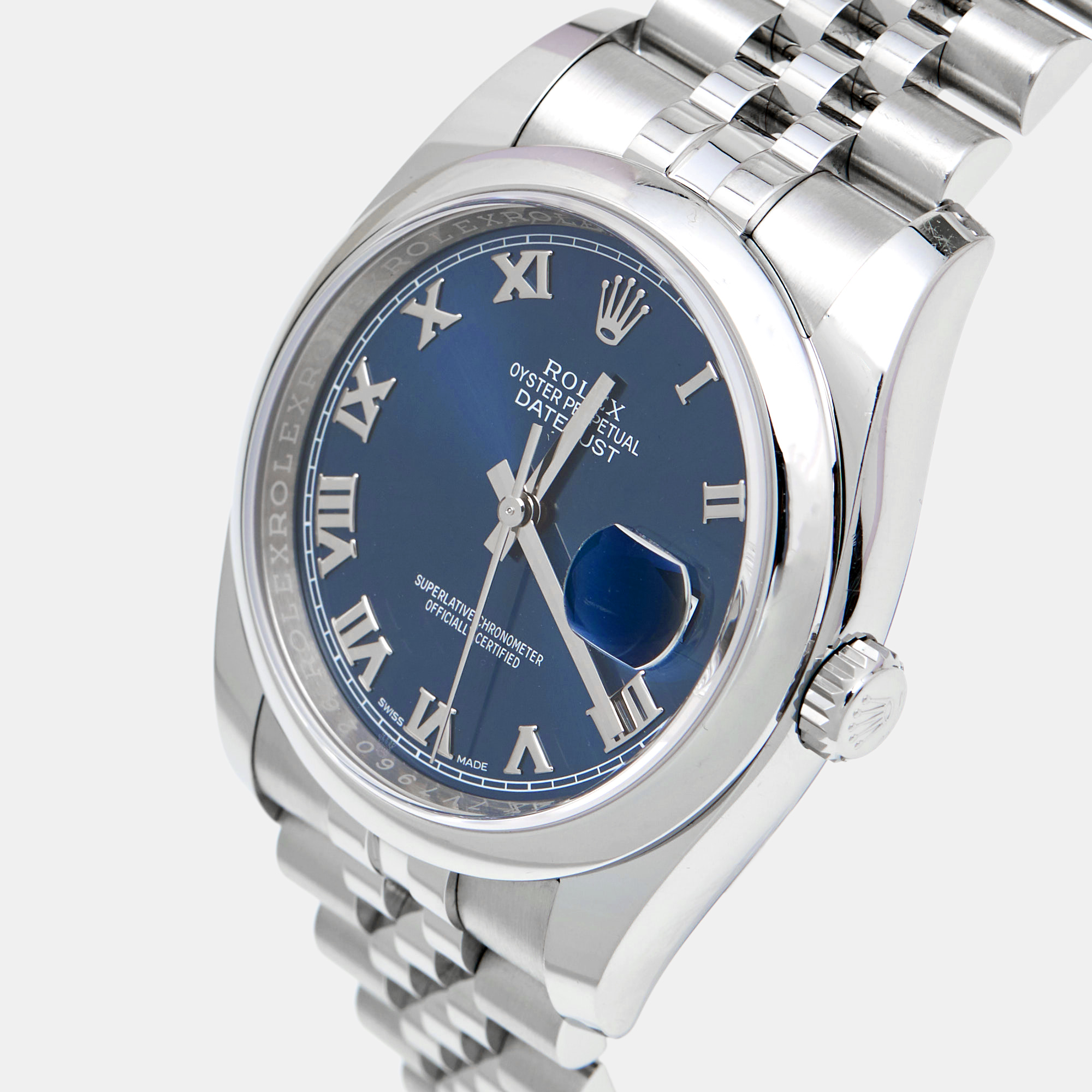 

Rolex Blue Stainless Steel Datejust, Silver