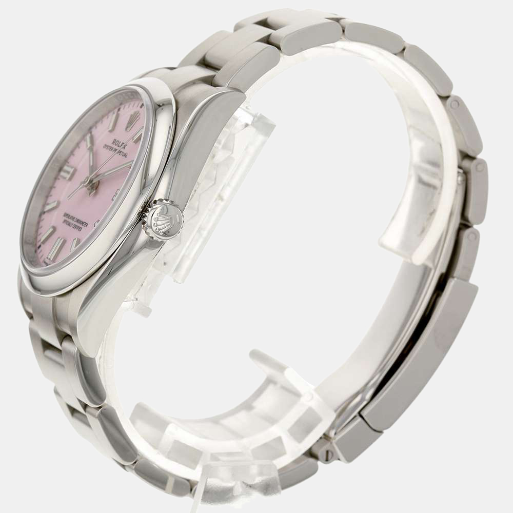 

Rolex Pink Stainless Steel Oyster Perpetual 126000 Automatic Men's Wristwatch 36 mm