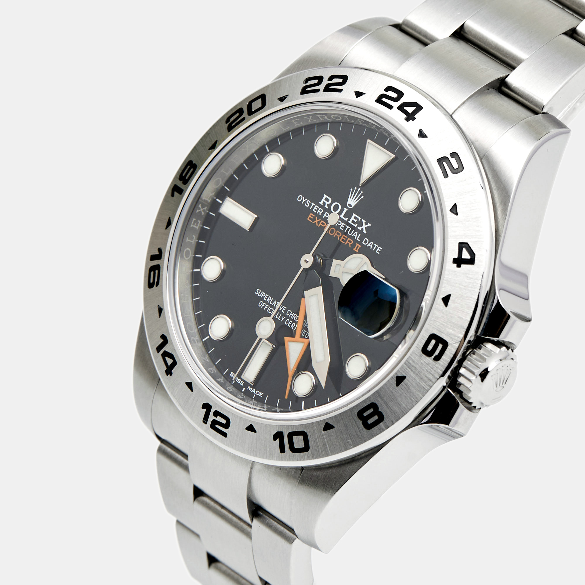 

Rolex Black Stainless Steel Explorer II, Silver