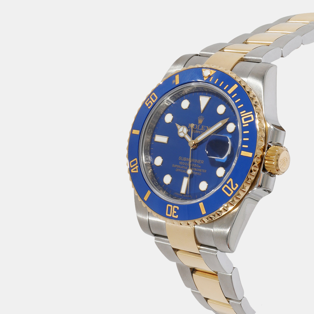 

Rolex Blue 18k Yellow Gold And Stainless Steel Submariner 116613LB Automatic Men's Wristwatch 40 mm