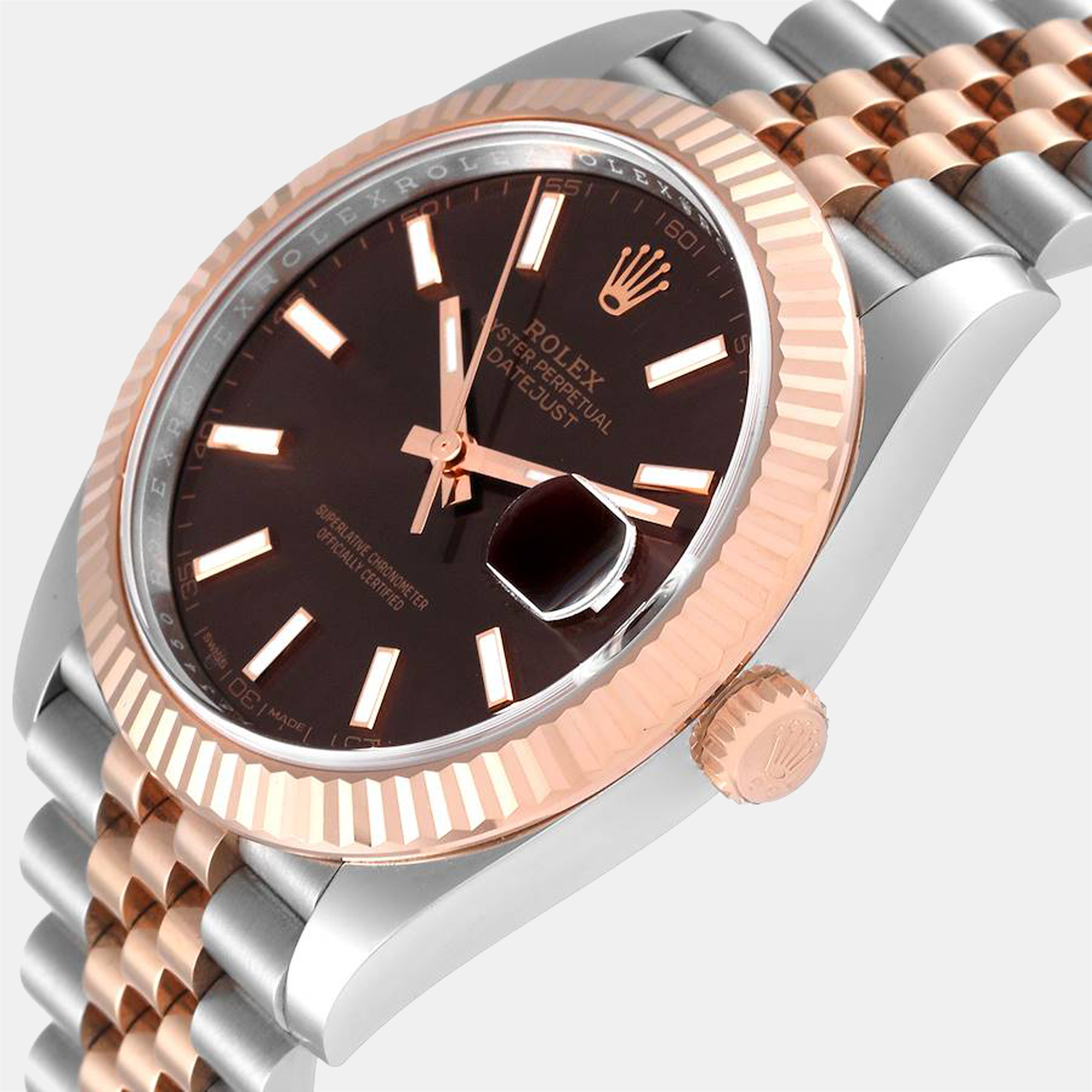 

Rolex Brown 18K Rose Gold And Stainless Steel Datejust 126331 Automatic Men's Wristwatch 41 mm