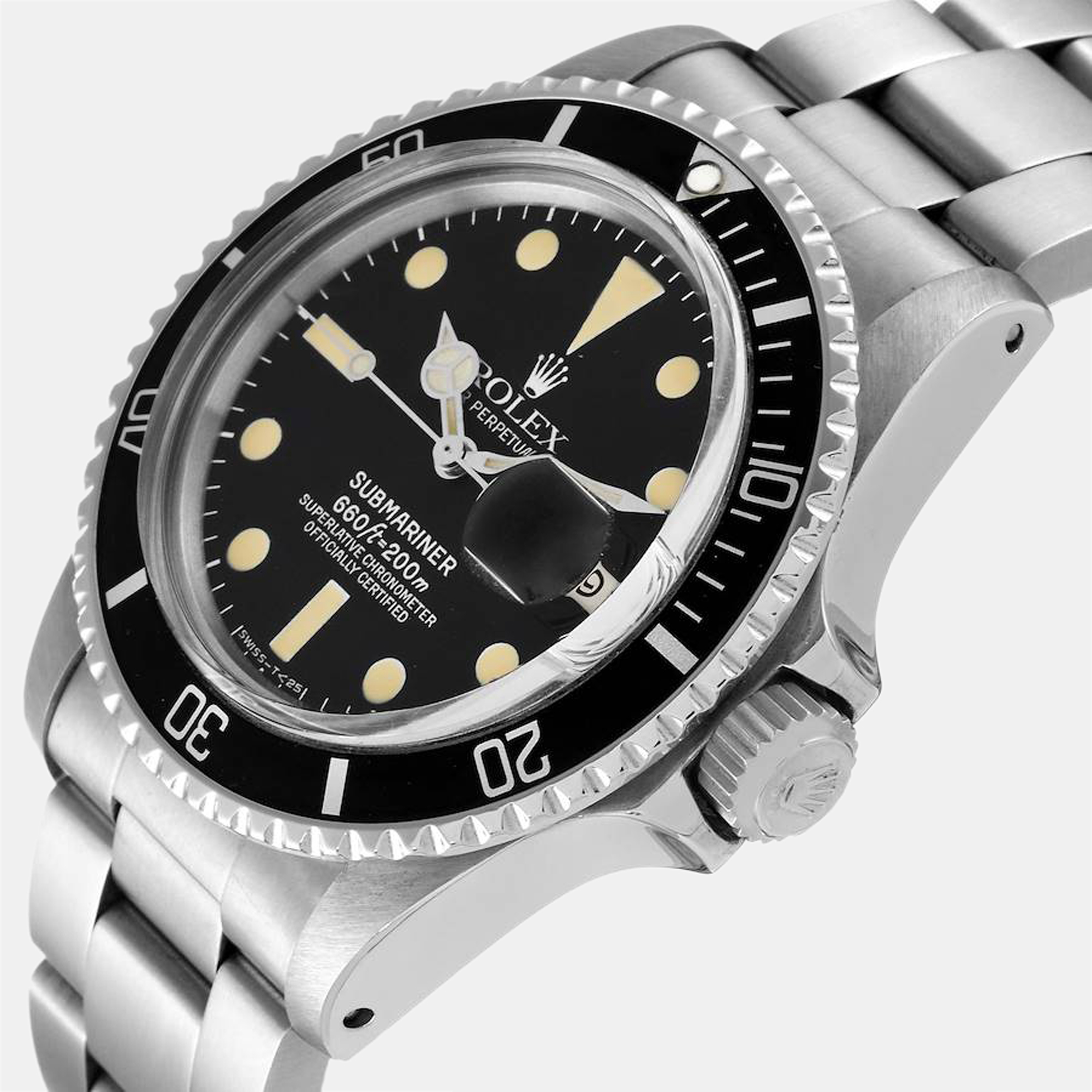 

Rolex Black Stainless Steel Submariner 1680 Automatic Men's Wristwatch 40 mm