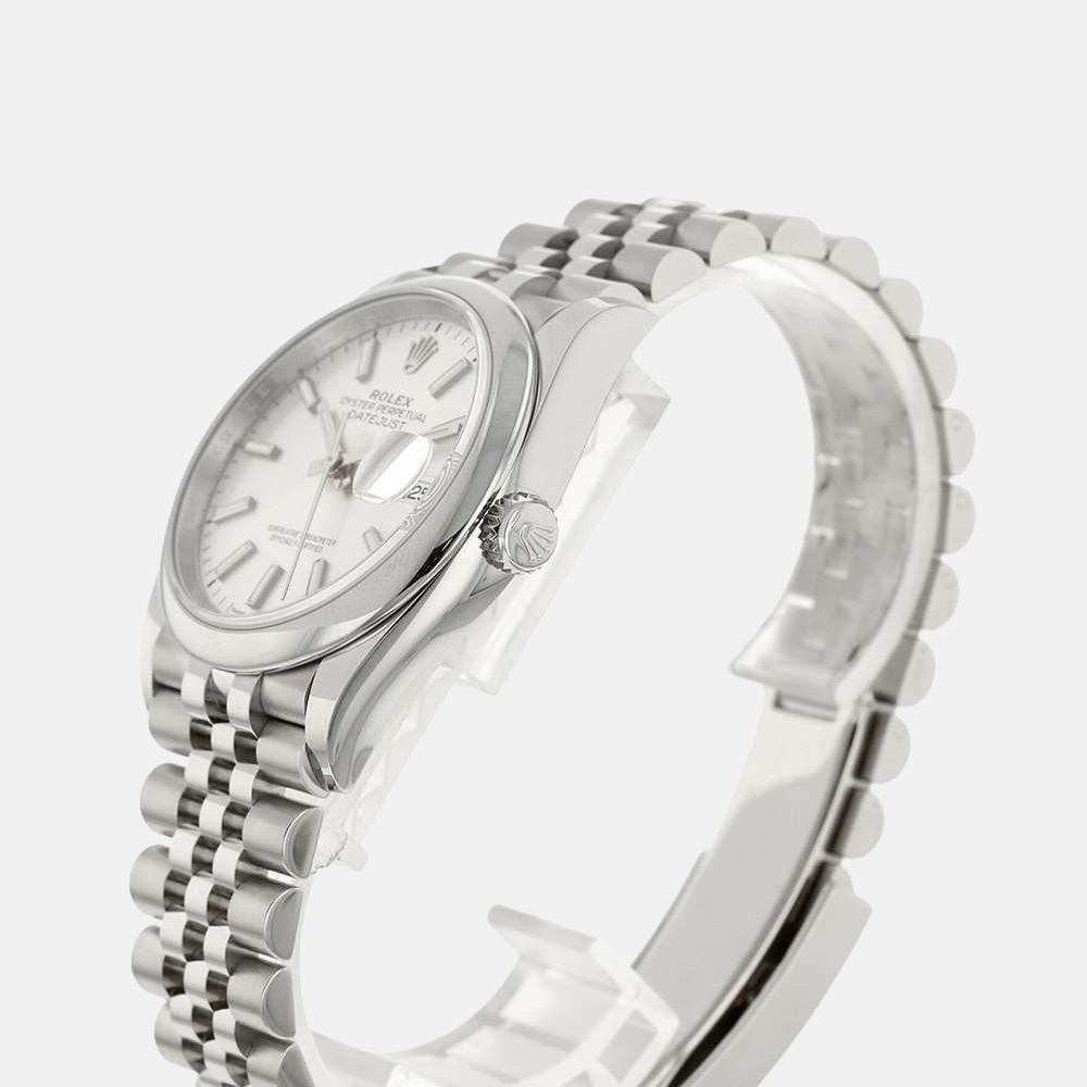 

Rolex Silver 18k White Gold And Stainless Steel Datejust 126334 Automatic Men's Wristwatch 41 mm