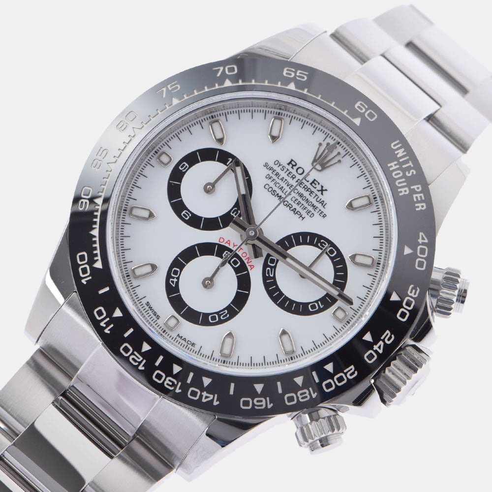 

Rolex White Stainless Steel Cosmograph Daytona 116500 Automatic Men's Wristwatch 40 mm