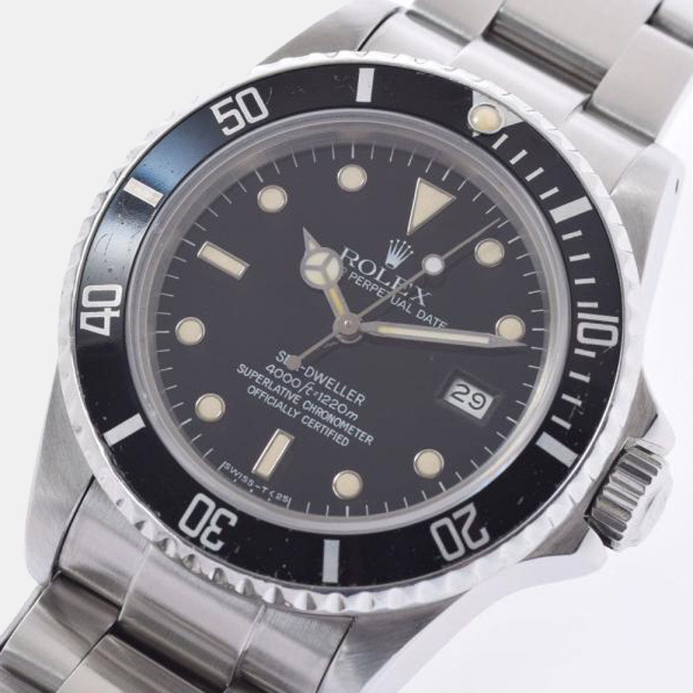 

Rolex Black Stainless Steel Sea-Dweller 16660 Automatic Men's Wristwatch 40 mm