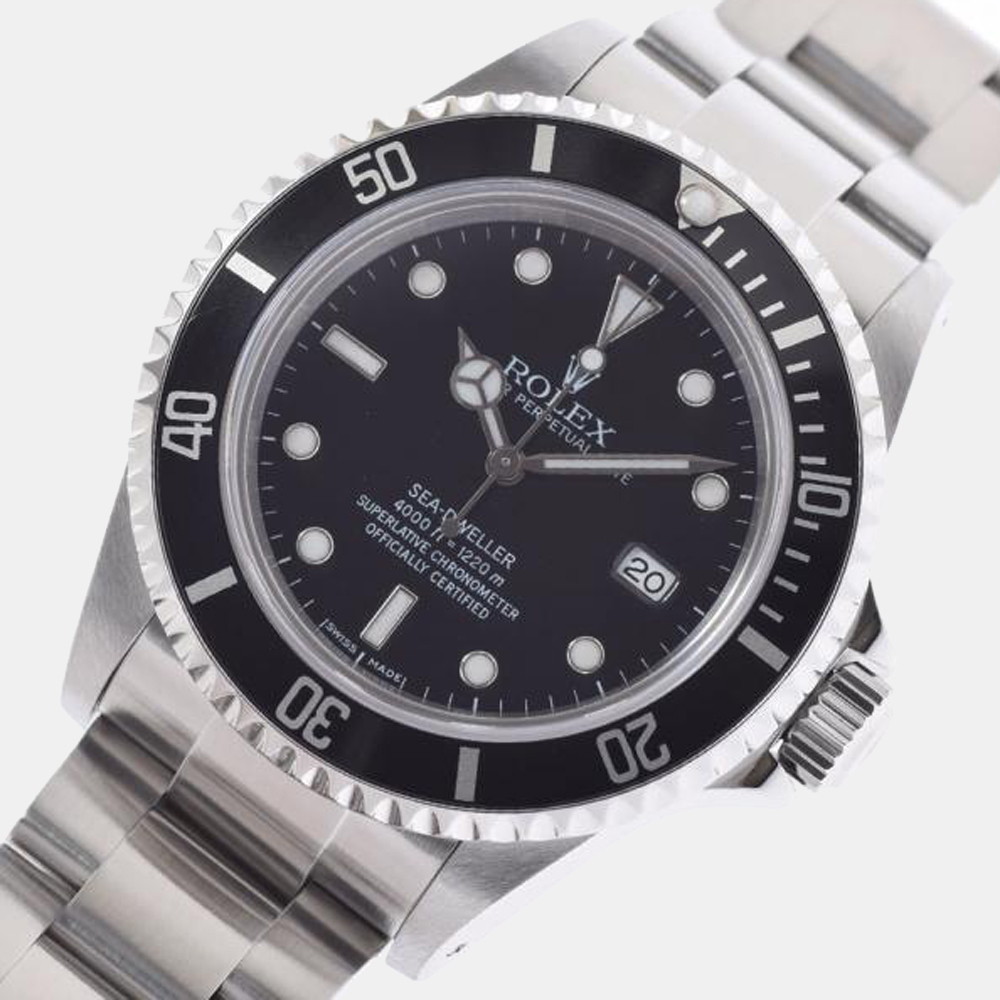 

Rolex Black Stainless Steel Sea-Dweller 16600 Automatic Men's Wristwatch 40 mm