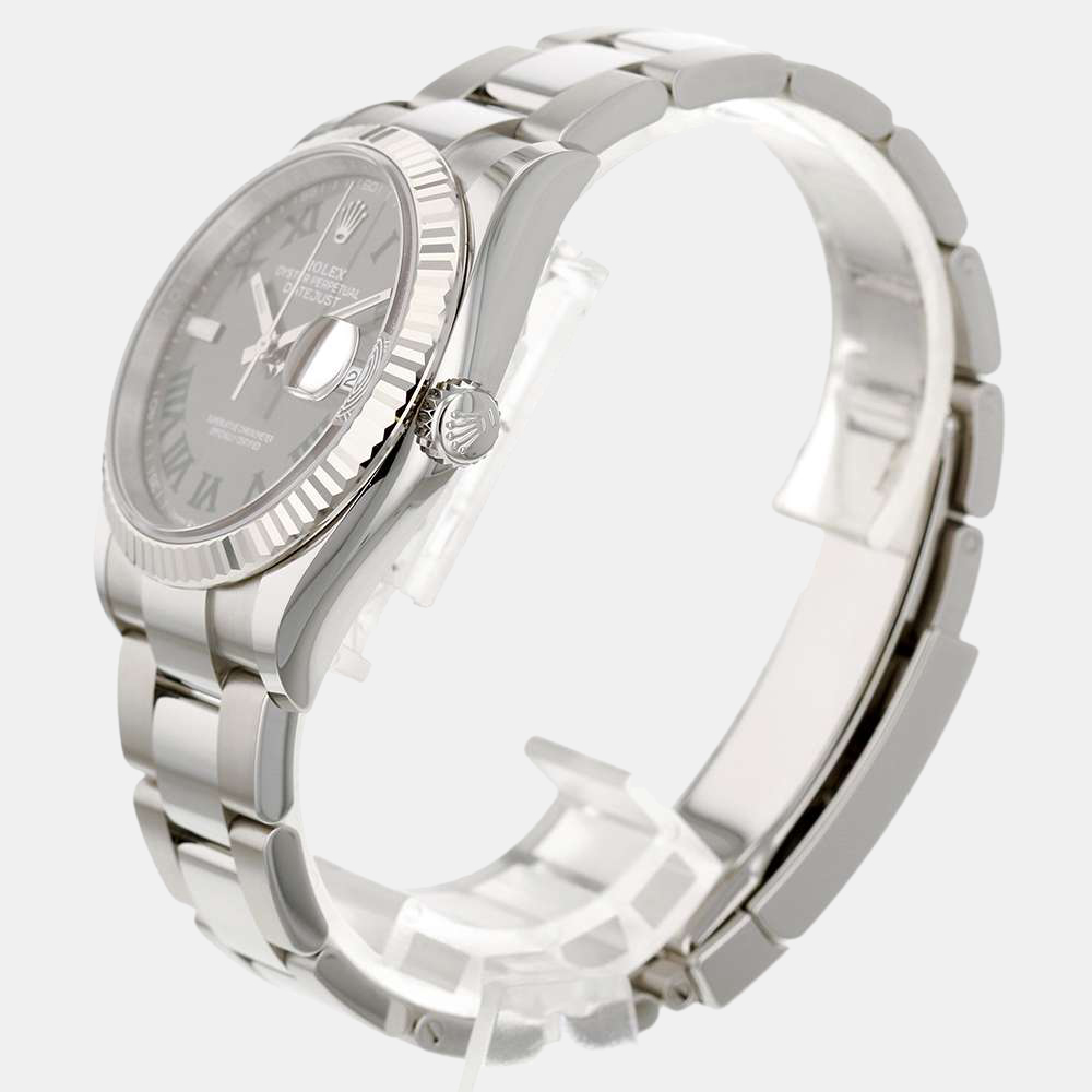 

Rolex Grey Stainless Steel Datejust 126234 Automatic Men's Wristwatch 36 mm