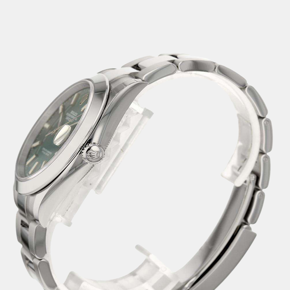 

Rolex Green Stainless Steel Datejustc 126300 Automatic Men's Wristwatch 41 mm