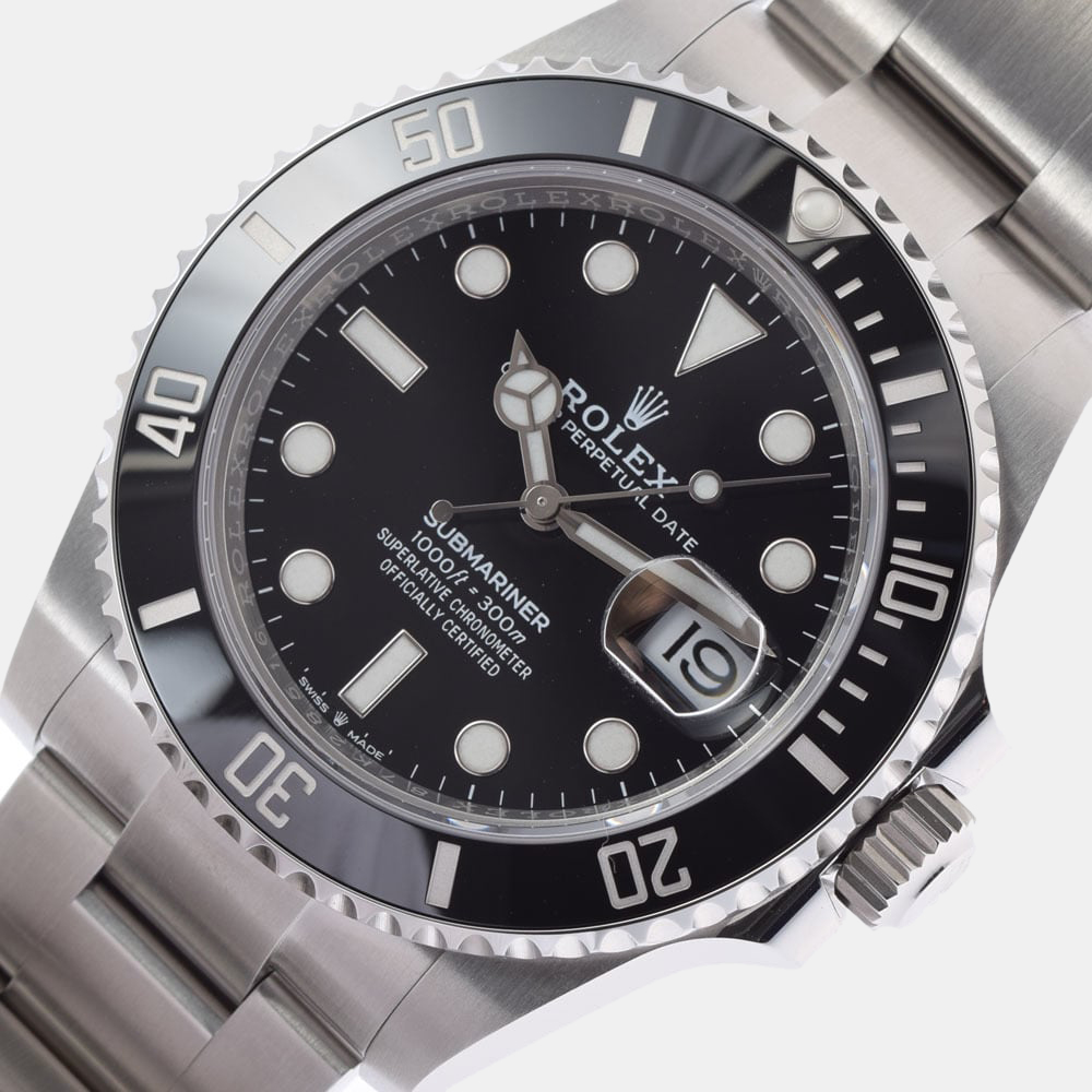 

Rolex Black Stainless Steel Submariner 126610 Automatic Men's Wristwatch 41 mm