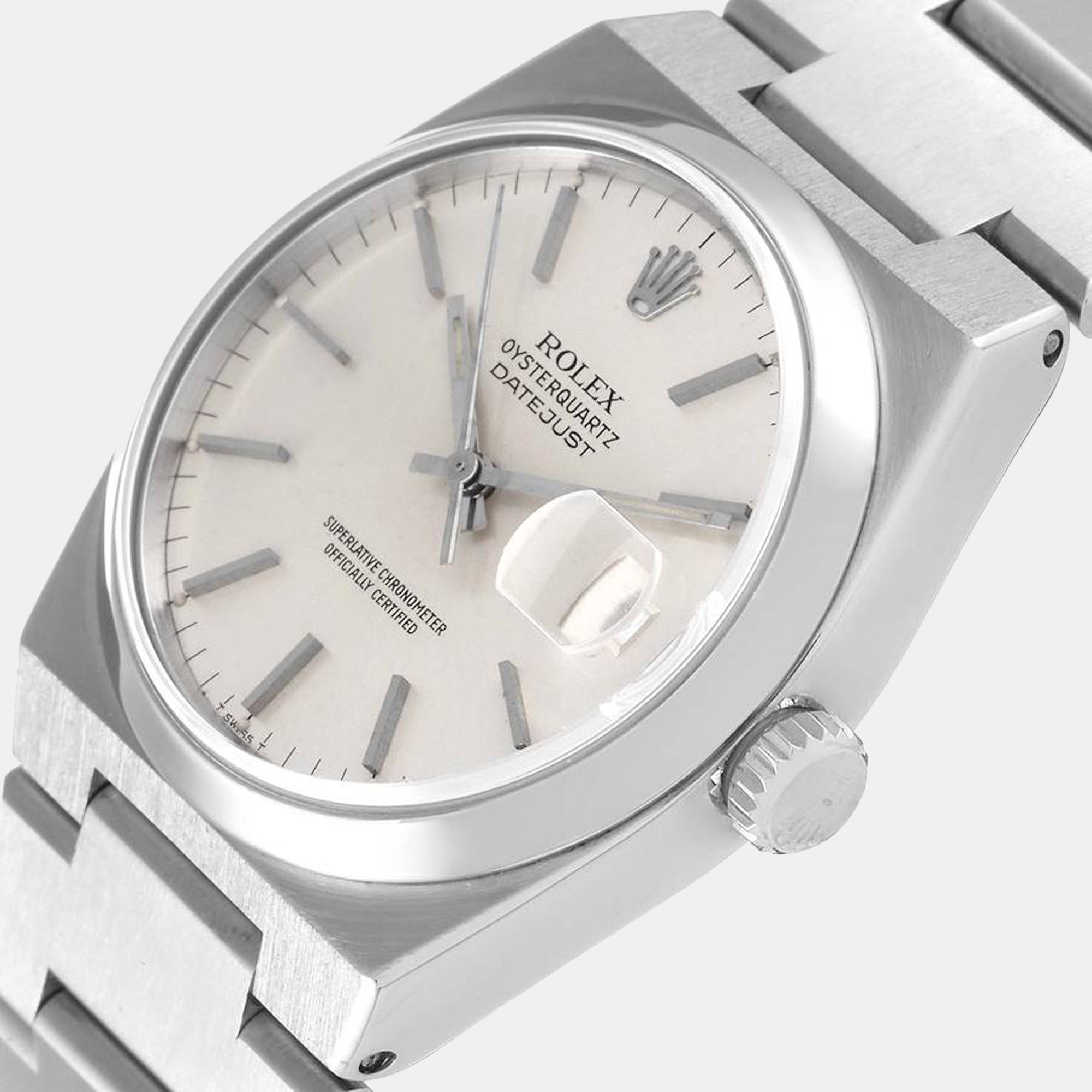 

Rolex Silver Stainless Steel Oysterquartz 17000 Men's Wristwatch 36 mm