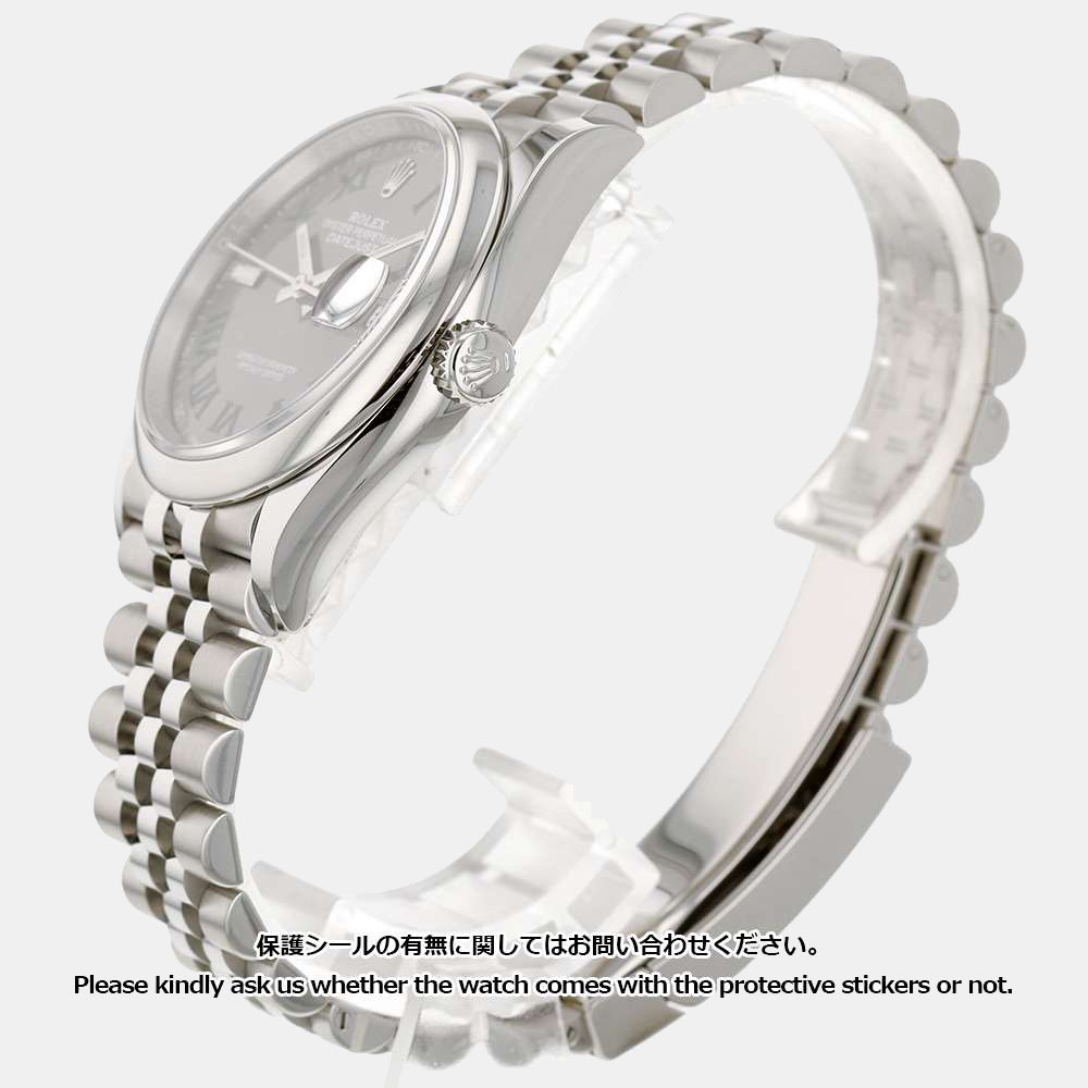 

Rolex Grey Stainless Steel Datejust 126200 Automatic Men's Wristwatch 36 mm
