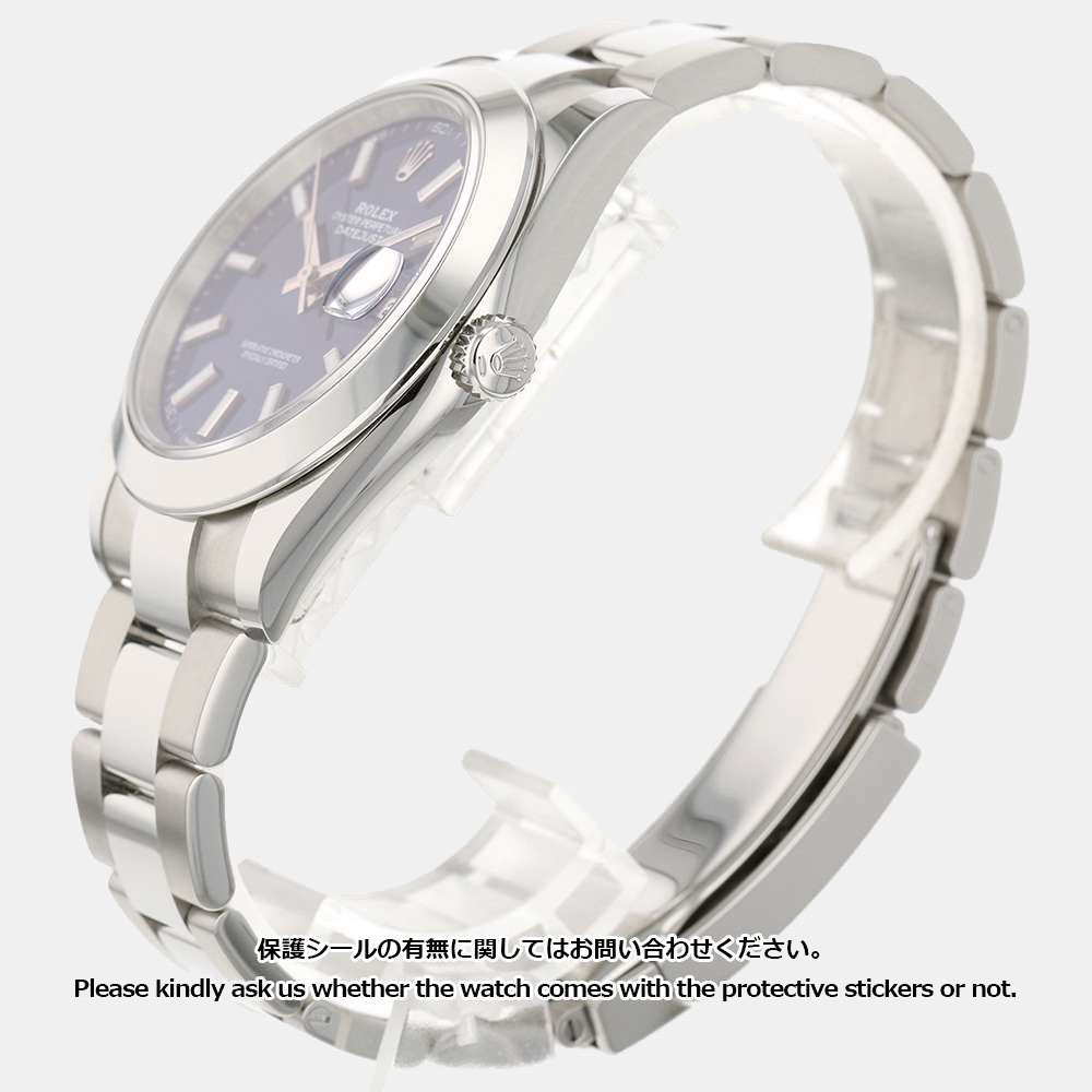 

Rolex Blue Stainless Steel Datejust 126300 Automatic Men's Wristwatch 41 mm