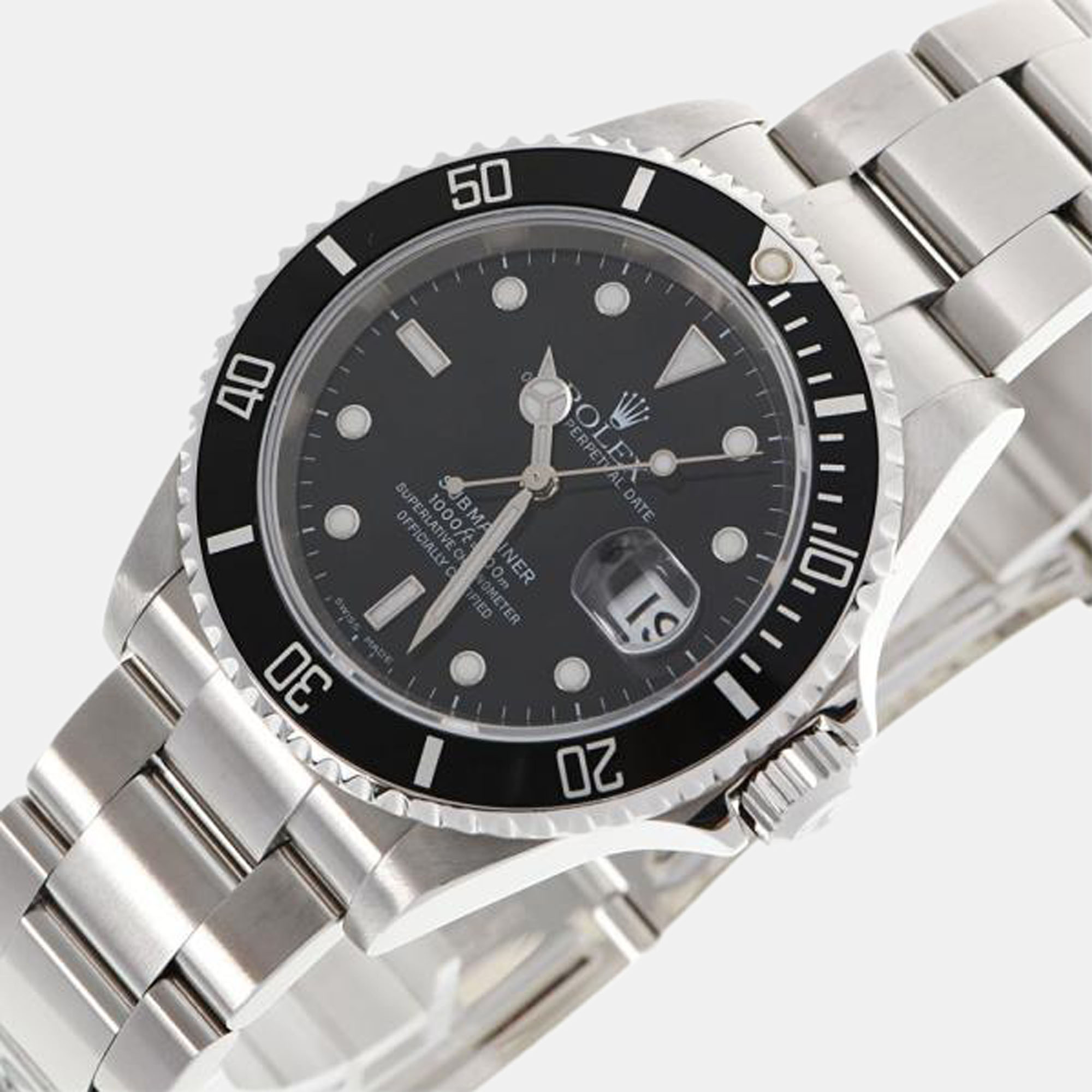 

Rolex Black Stainless Steel Submariner 16610 Automatic Men's Wristwatch 40 mm