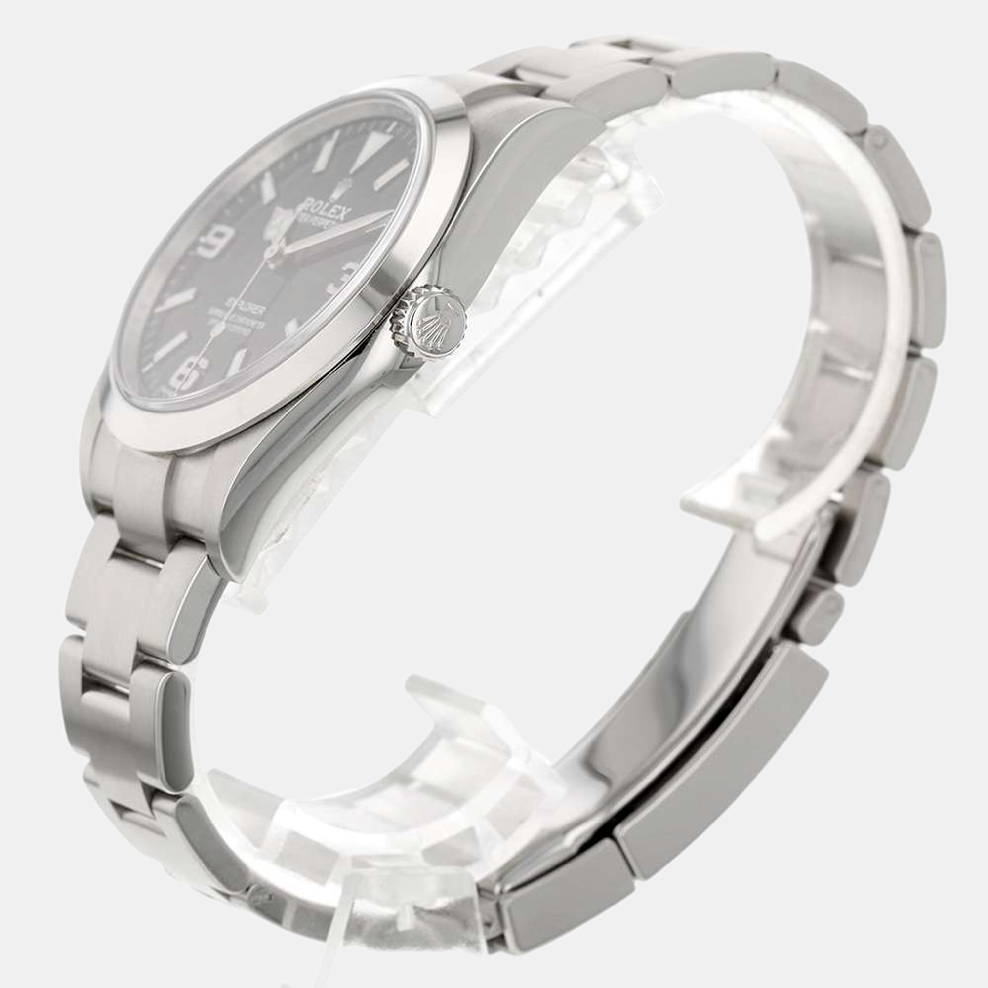 

Rolex Black Stainless Steel Explorer 214270 Automatic Men's Wristwatch 39 mm