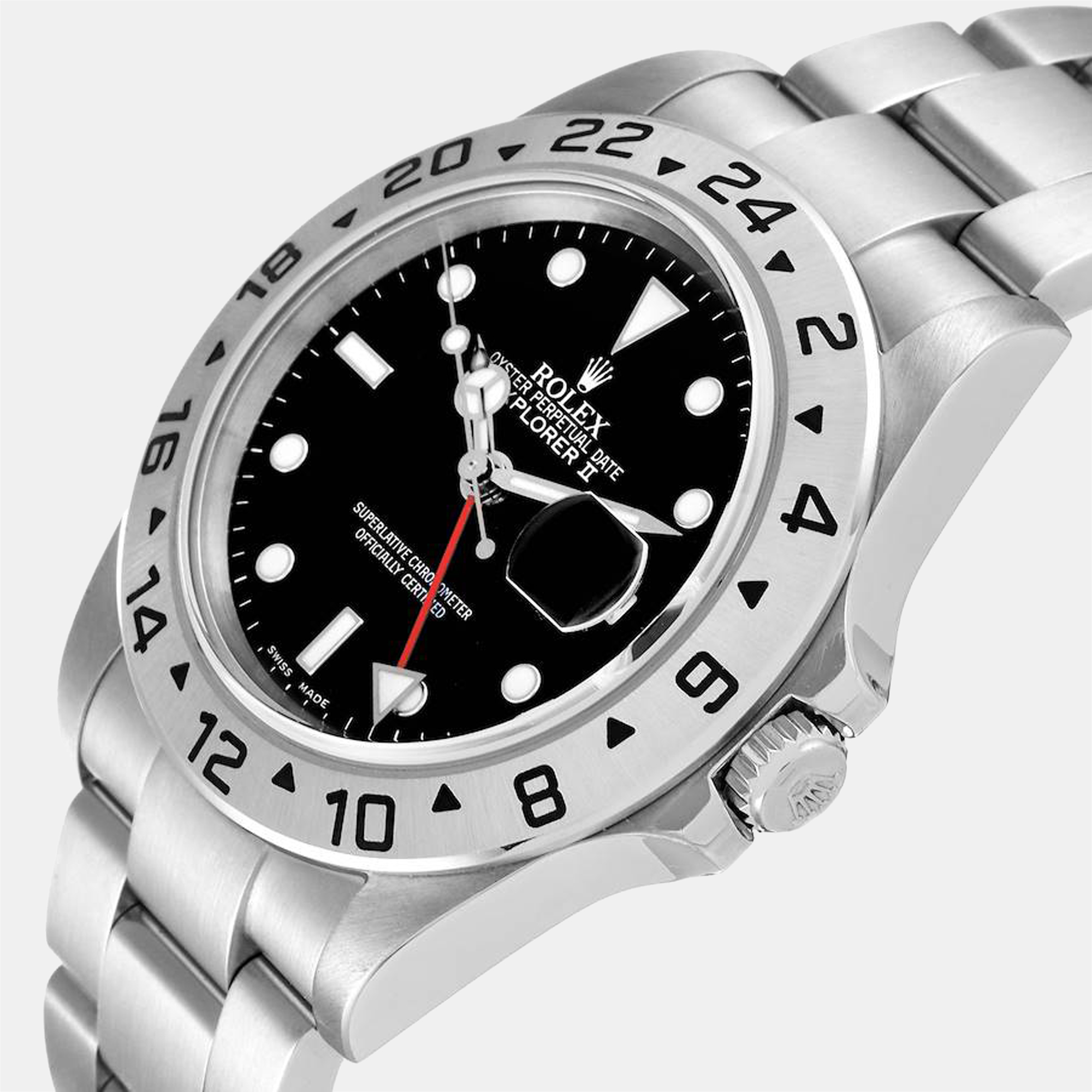 

Rolex Black Stainless Steel Explorer II 16570 Automatic Men's Wristwatch 40 mm