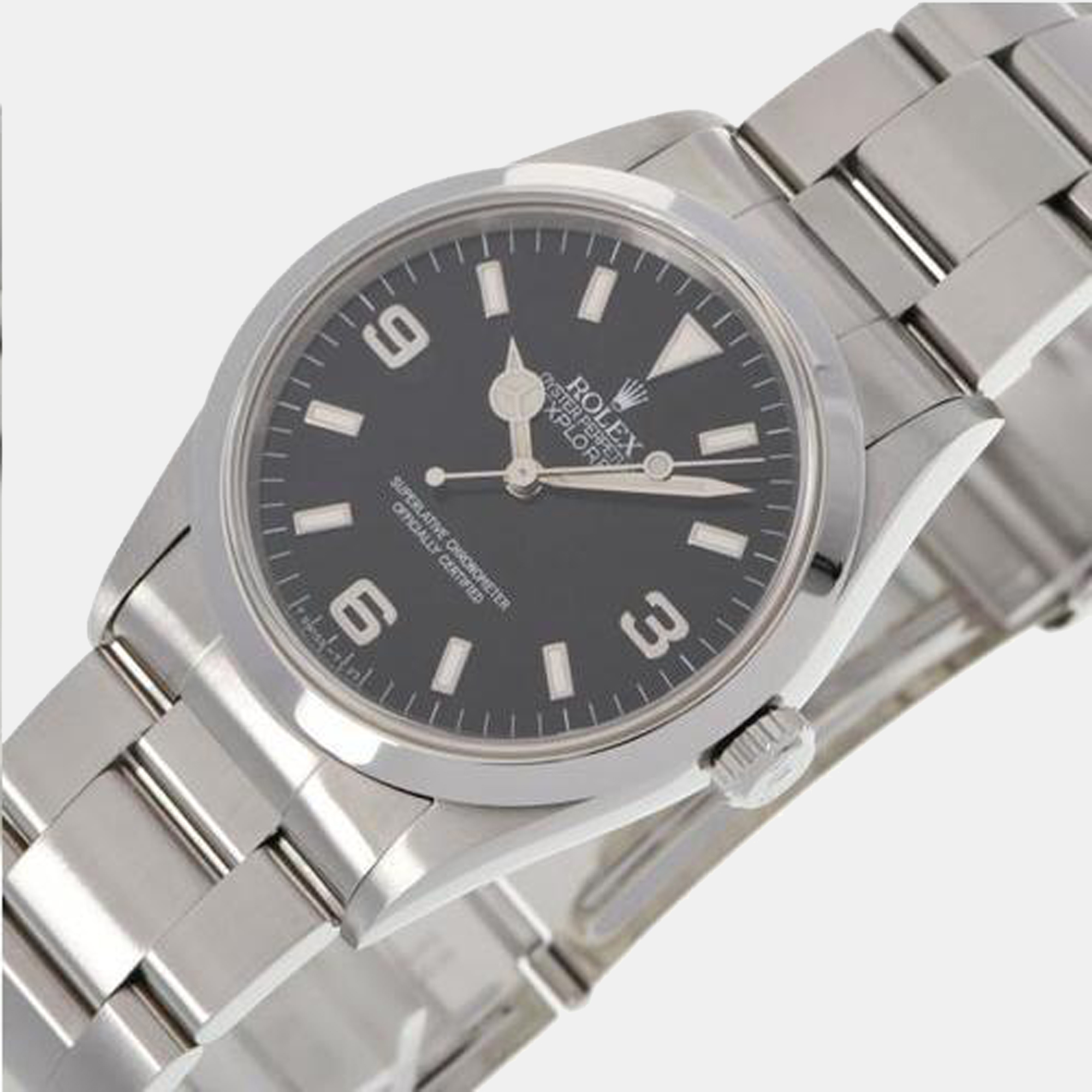 

Rolex Black Stainless Steel Explorer 14270 Automatic Men's Wristwatch 36 mm