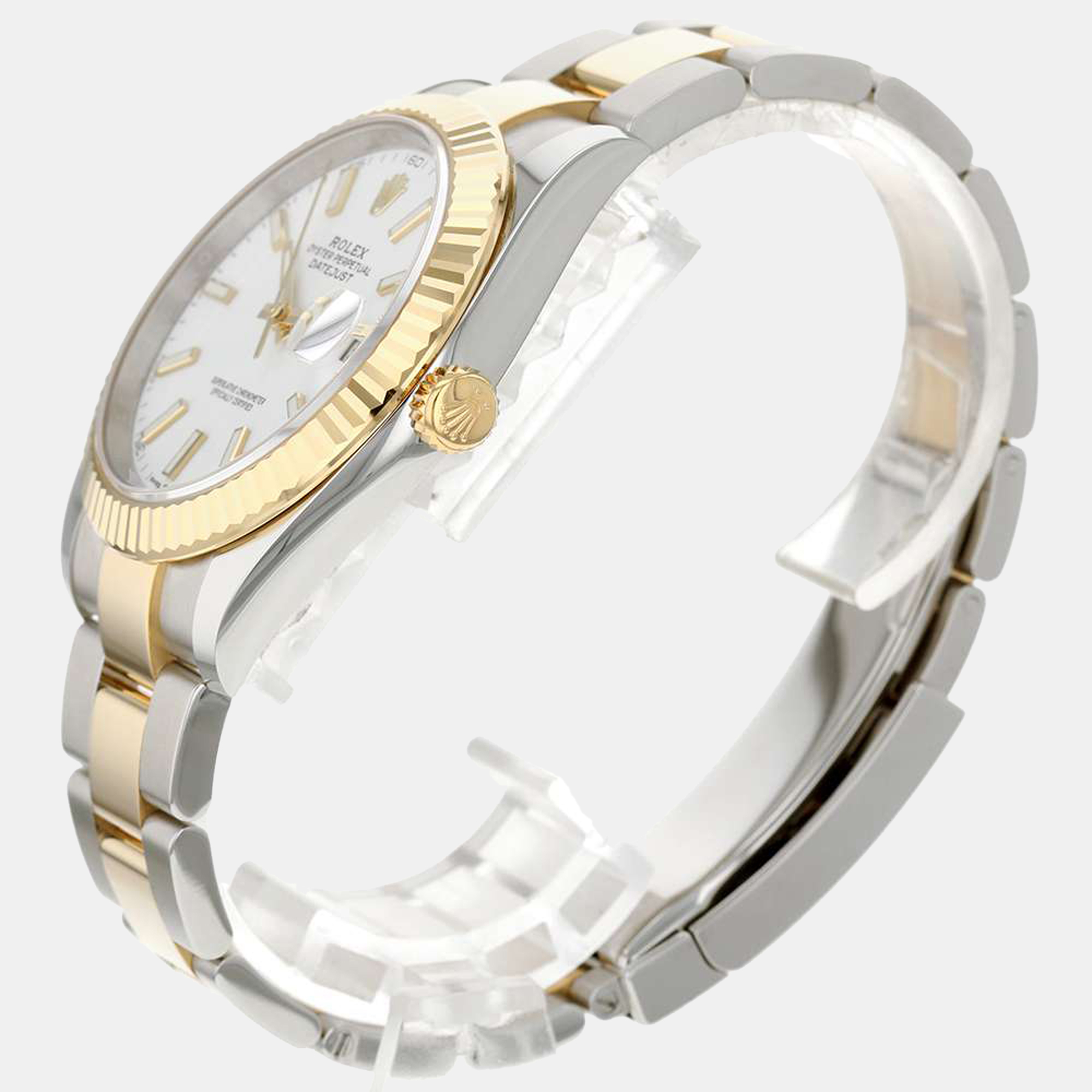 

Rolex White 18k Yellow Gold And Stainless Steel Datejust 126333 Automatic Men's Wristwatch 41 mm