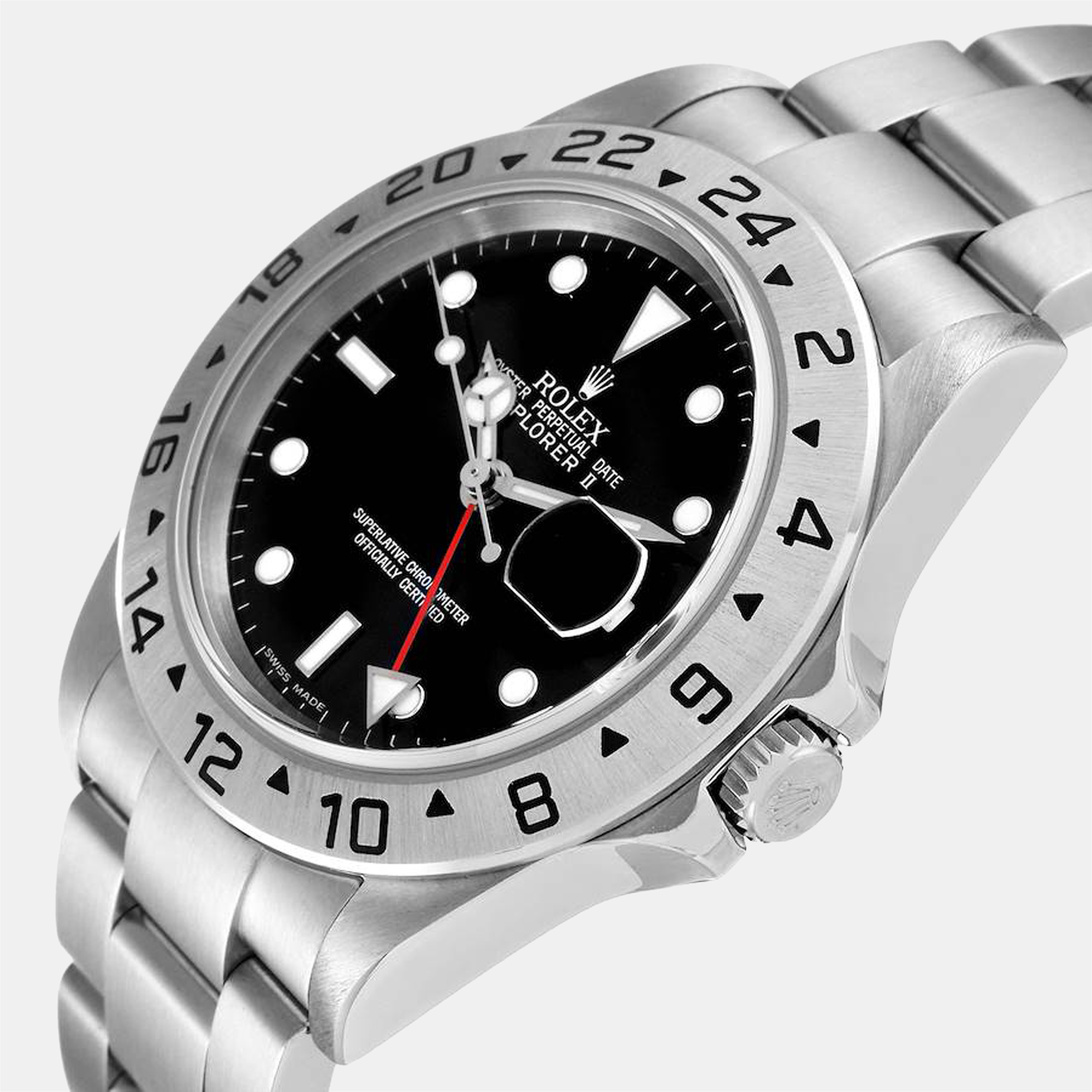 

Rolex Black Stainless Steel Explorer II 16570 Automatic Men's Wristwatch 40 mm