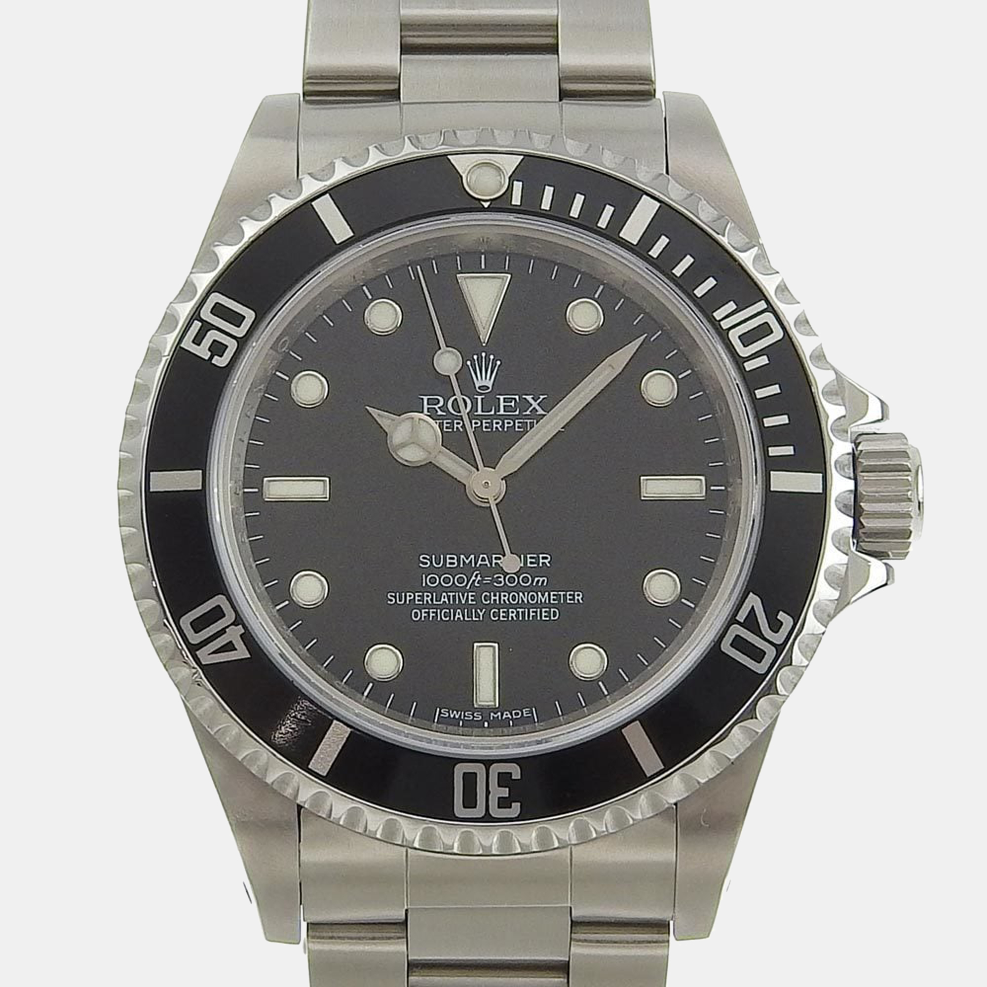 

Rolex Black Stainless Steel Submariner 14060M Automatic Men's Wristwatch 40 mm