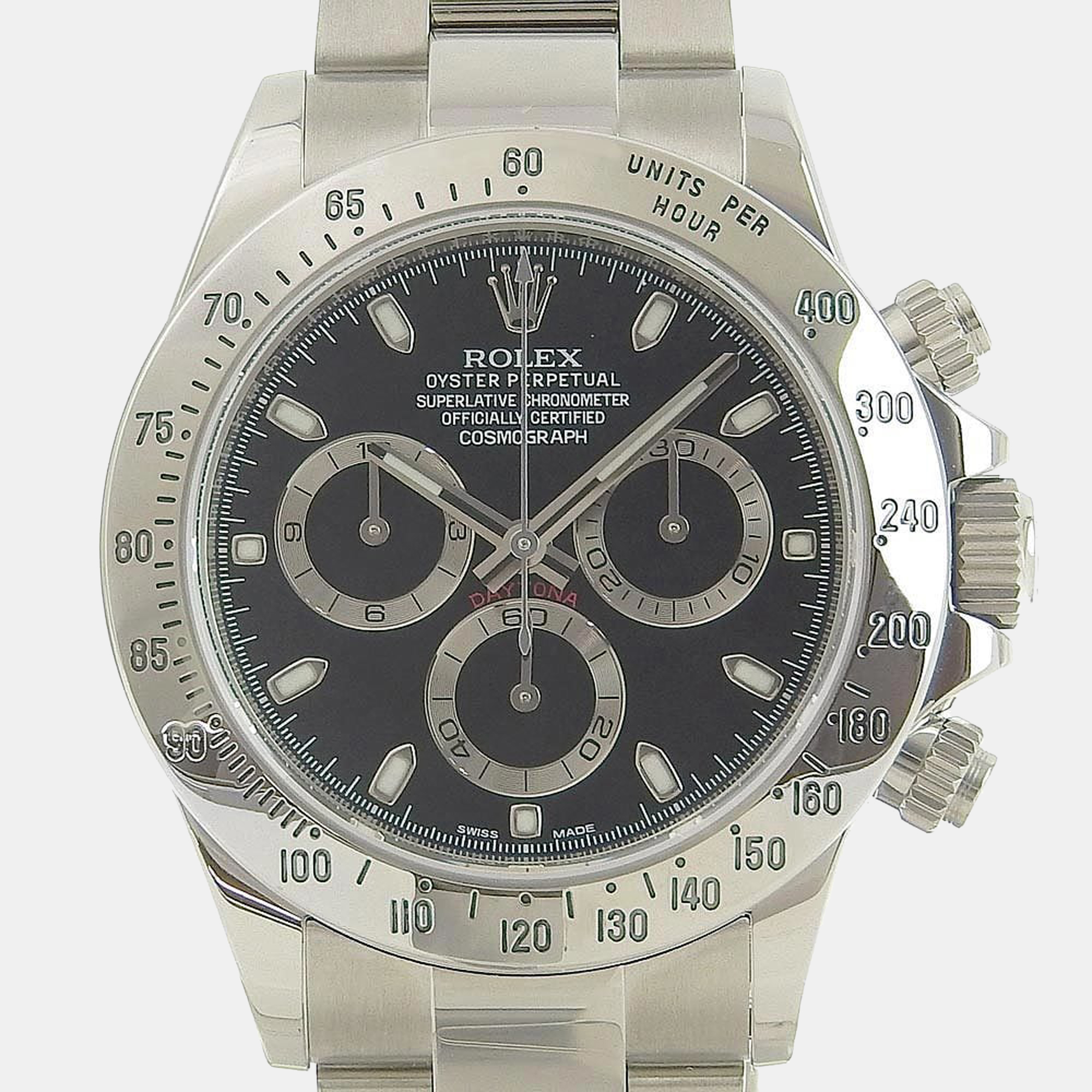 Pre-owned Rolex Black Stainless Steel Cosmograph Daytona 116520 Automatic Men's Wristwatch 40 Mm