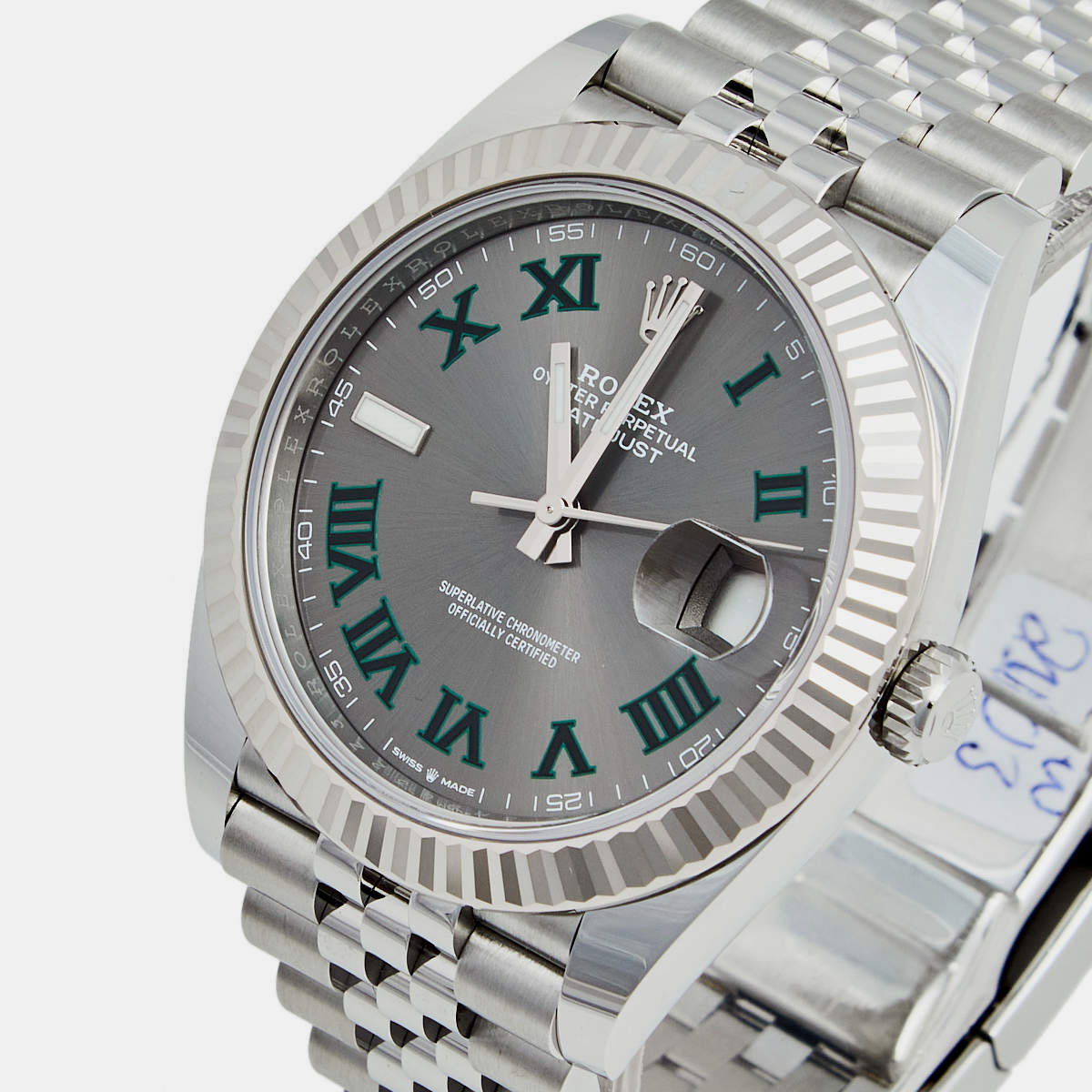

Rolex Slate 18K White Gold Stainless Steel Datejust 126334-0022 Men's Wristwatch 41 mm, Grey