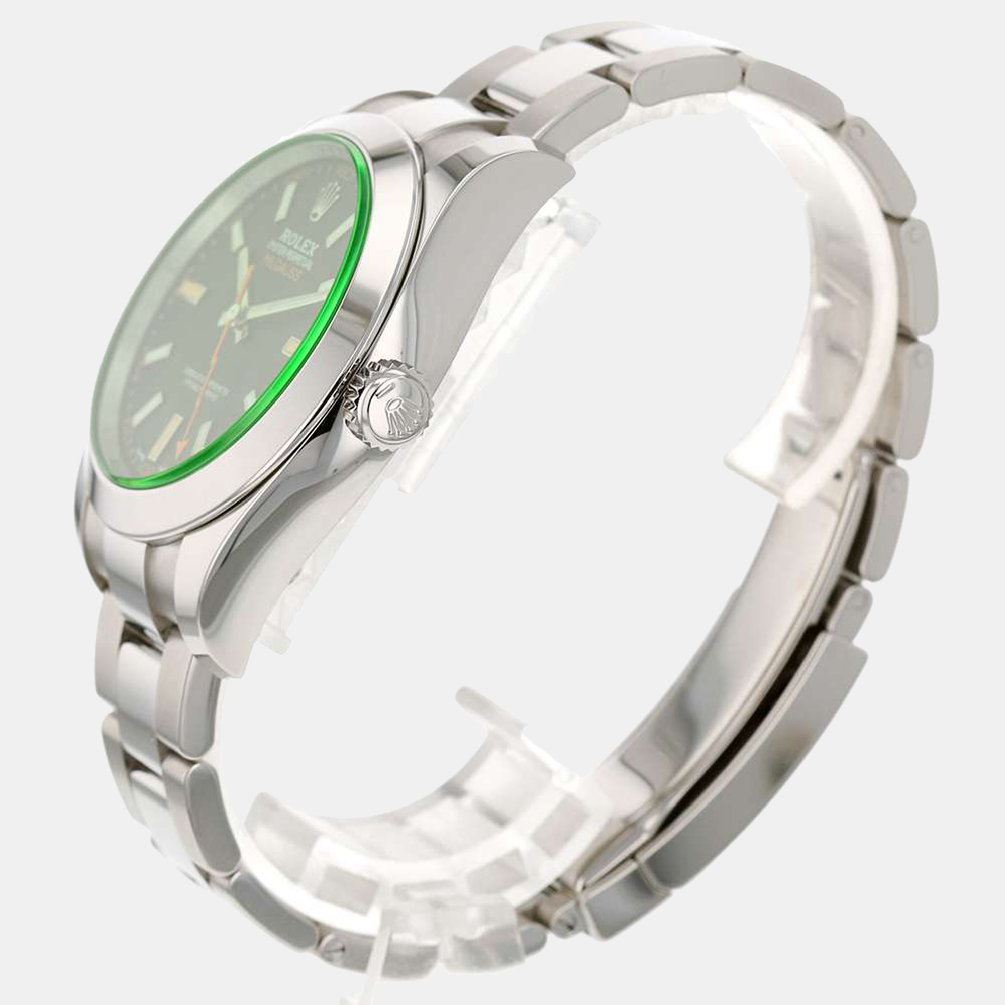 

Rolex Black Stainless Steel Milgauss 116400GV Automatic Men's Wristwatch 40 mm